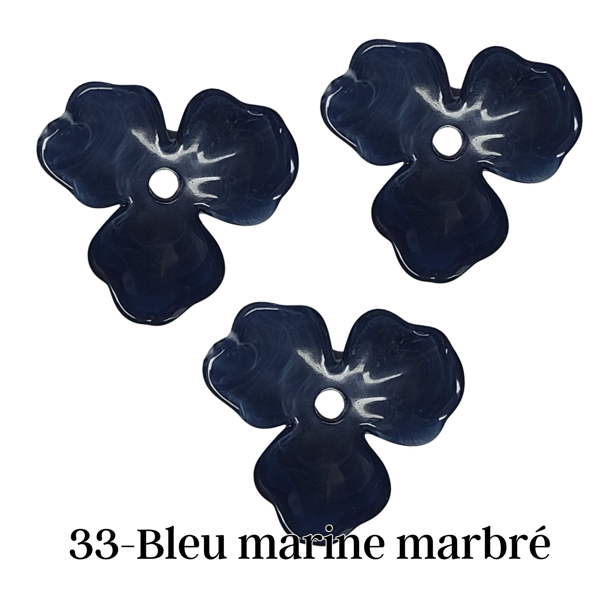 ARTSHOP Flower Power 33 perle fleur marine marbré 20mm x1