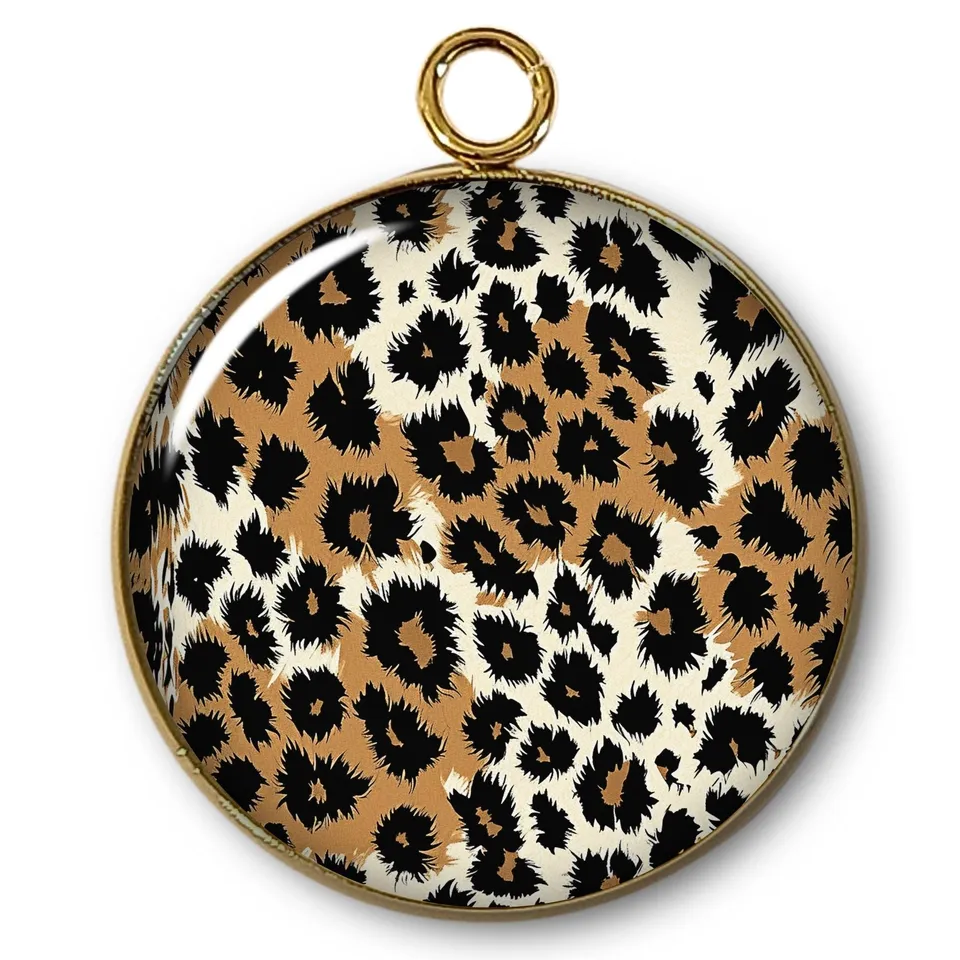 ARTSHOP Pendentifs 36 Intemporel Léopard plaqué or 24K x1