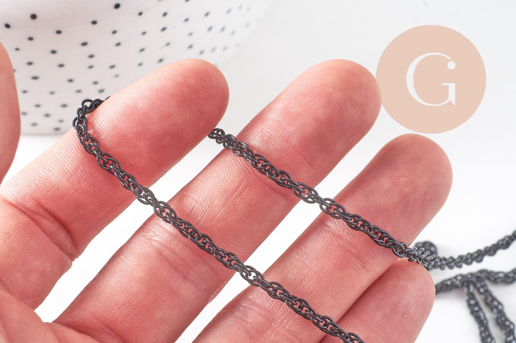 Gingerlily maille G1373 chaîne noire 2,8 mm 4 mètres