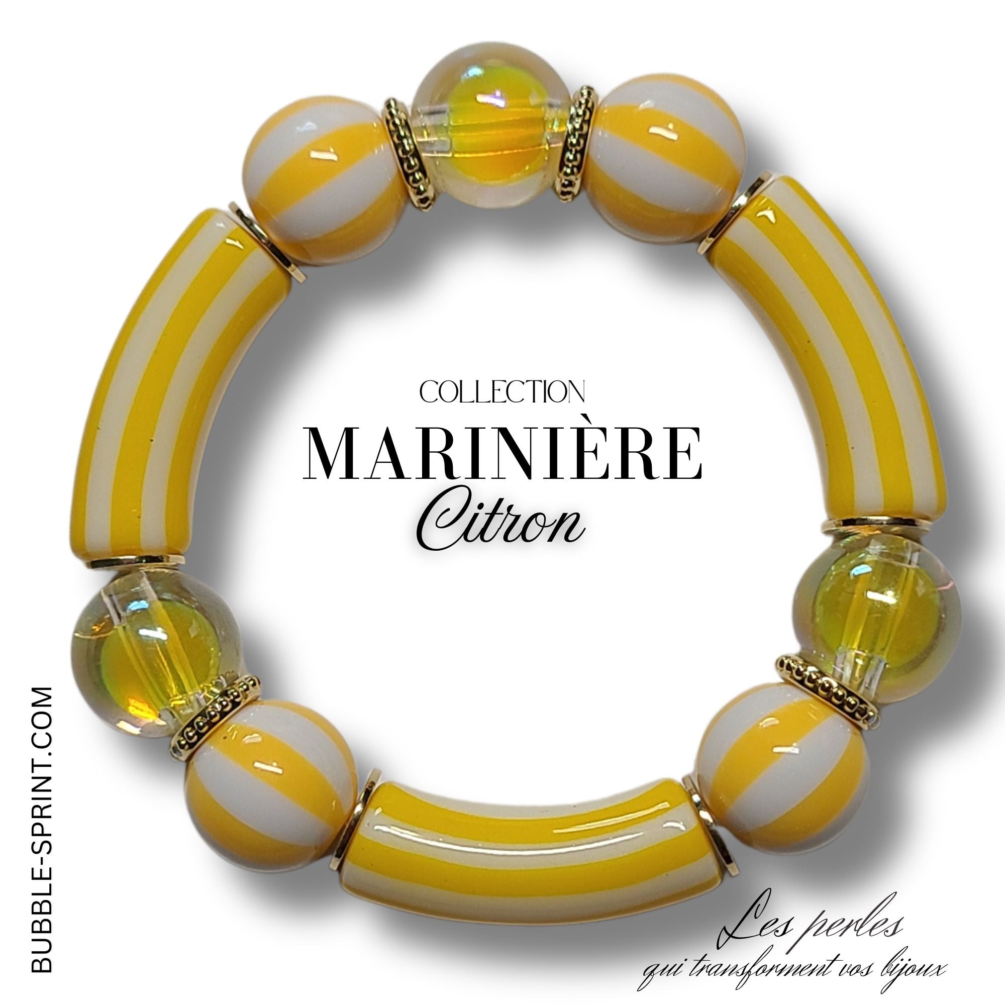 ARTSHOP MARINIÈRE Citron kit bracelet acrylique 5,5 cm