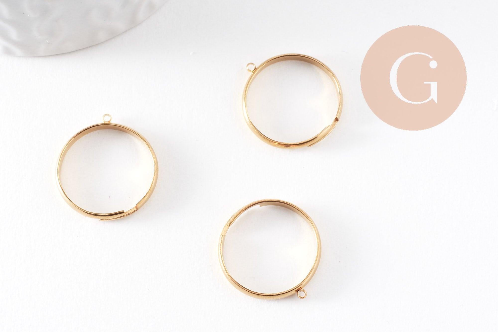 Gingerlily Support bague réglable acier doré 18mm lot de 2