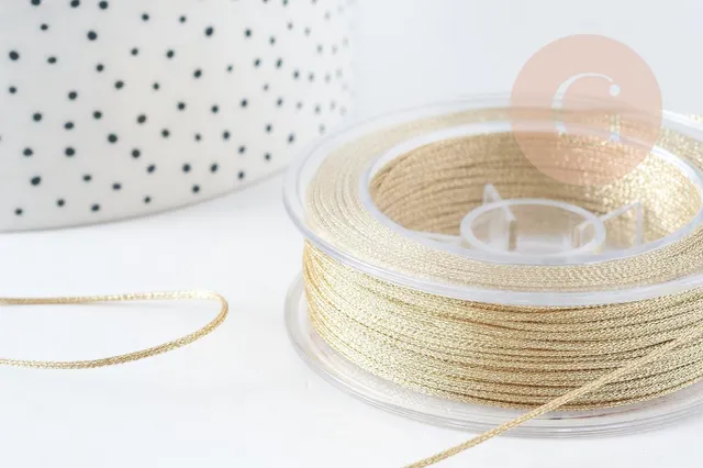 Gingerlily Cordon doré clair G9094 fil polyester 1mm 1 mètre