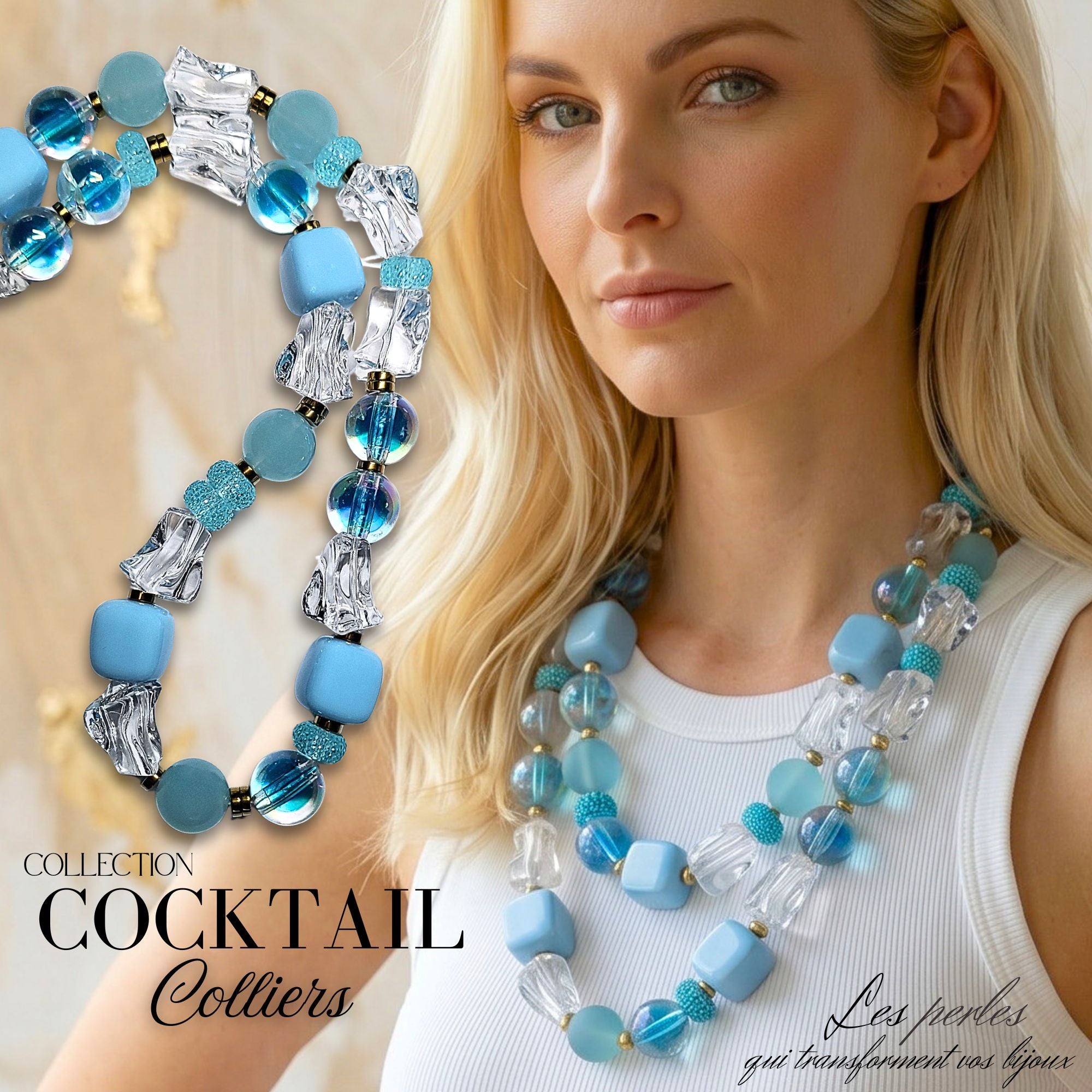 ARTSHOP Cocktail collier menthe glacial kit 52 cm