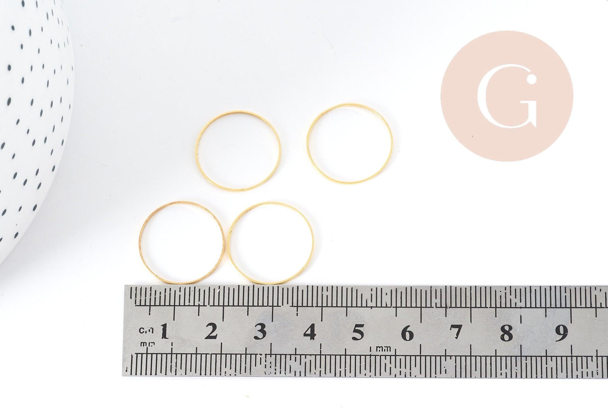 Gingerlily Perles G8992 connecteur anneau rond laiton doré 18mm lot 10