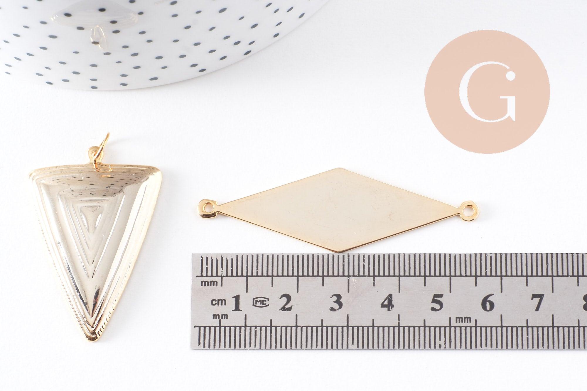 Gingerlily Pendentif triangle laiton doré 16K texturé x1
