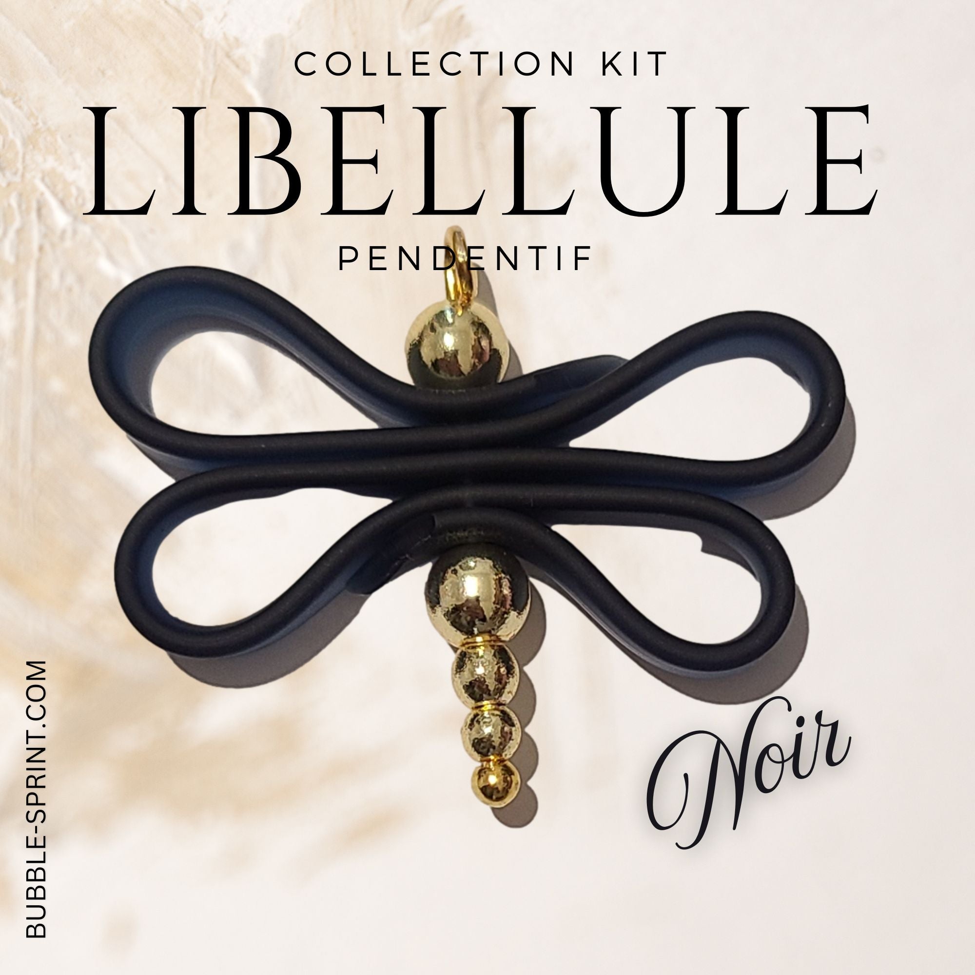 ARTSHOP Bijoux en KITS pendentif Libellule Noir kit complet