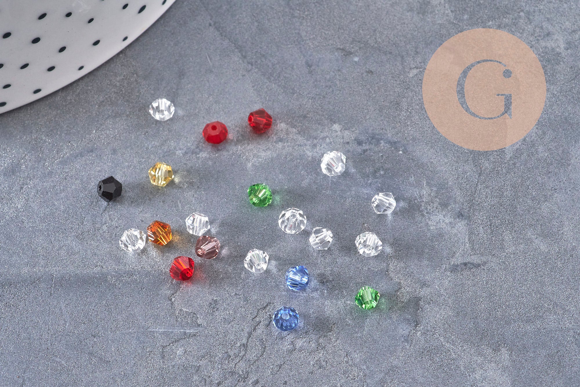 Gingerlily Perles G2801 perles bicônes cristal multicolore 3mm x20