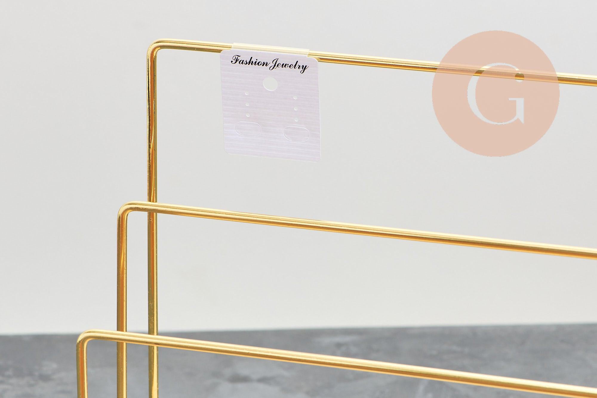 Gingerlily Présentoir bijoux laiton doré socle bois 34cm x1