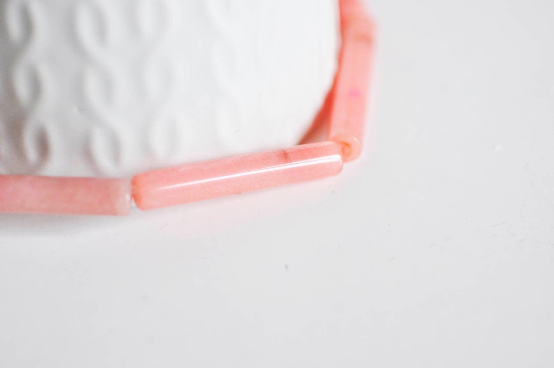 Gingerlily Perles G2756 perles tube jade rose 36mm fil 11