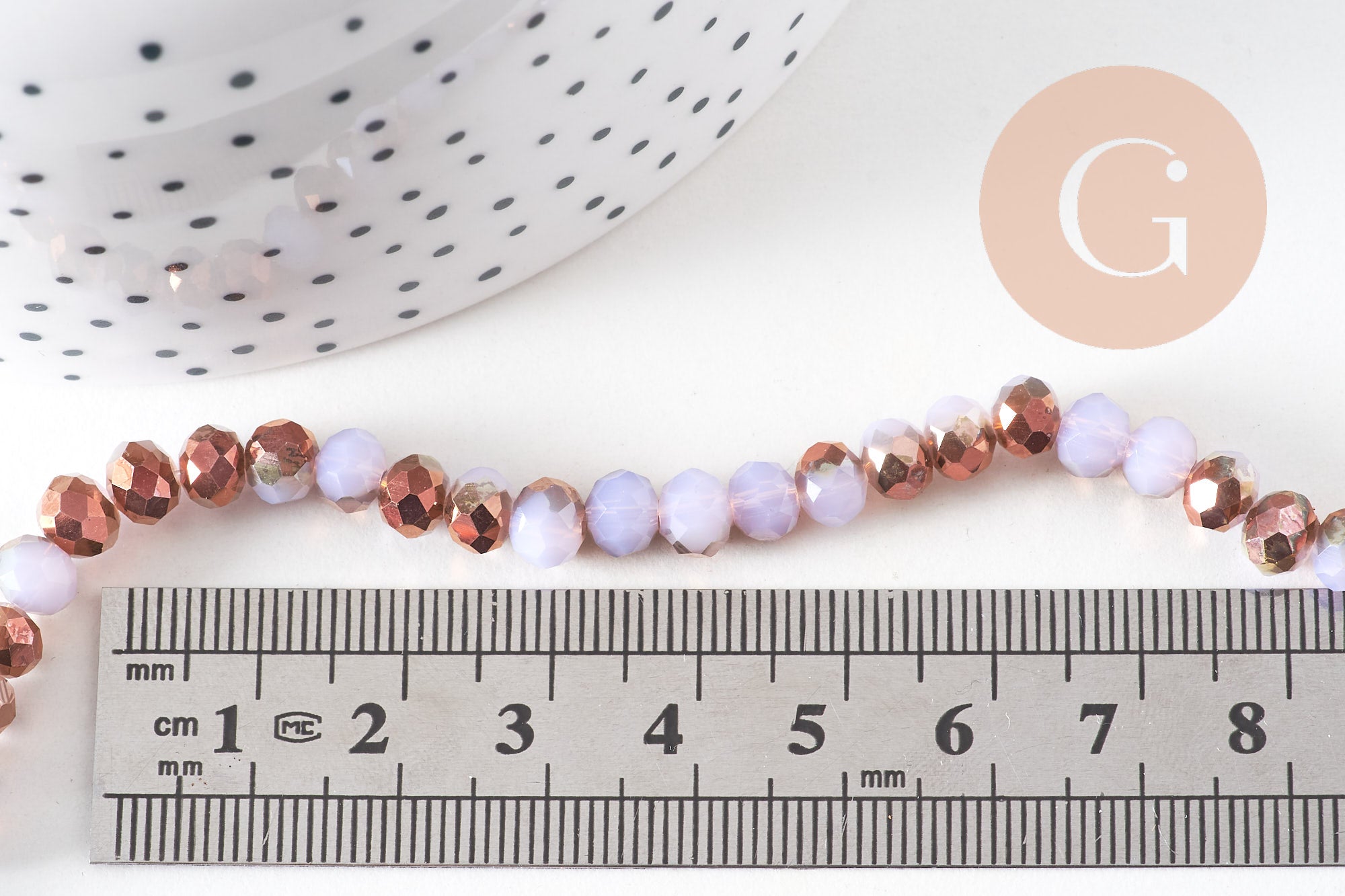 Gingerlily Perles DIY G10754 rondelles cristal blanc doré 6mm fil