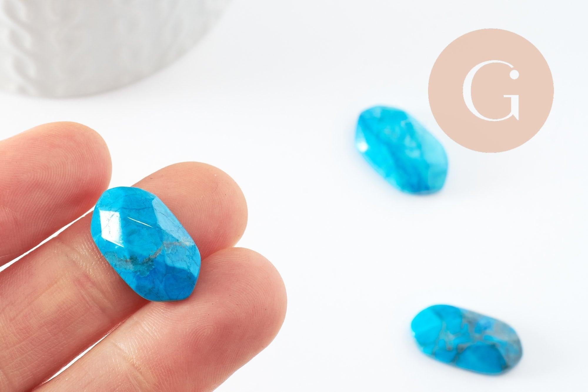 Gingerlily G9963 cabochon howlite turquoise rectangle 21.5mm