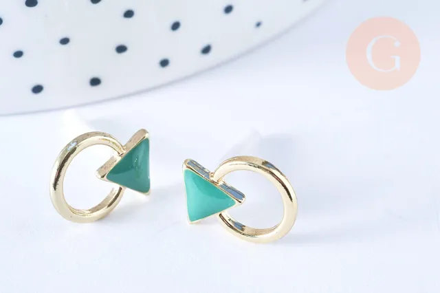 Gingerlily Perles G5336 puces triangle émail vert x1 paire