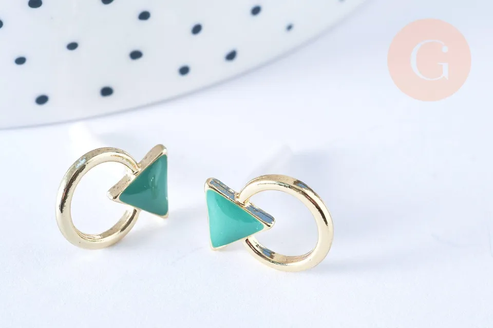 Gingerlily Perles G5336 puces triangle émail vert x1 paire