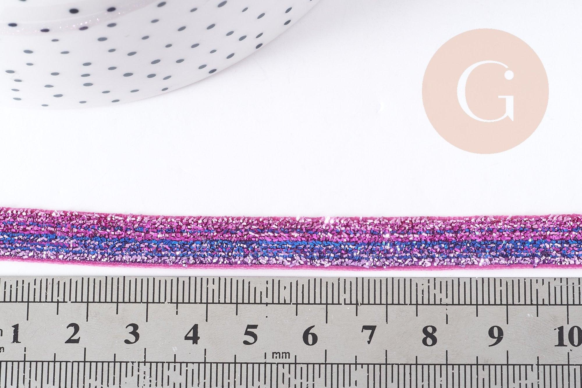 Gingerlily Perles G8908 ruban paillettes violet 10mm 1m