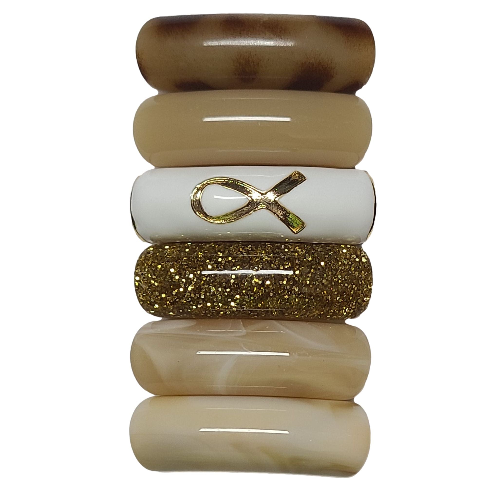 ARTSHOP Camaieux 161 lot 6 tubes incurvés ruban marron