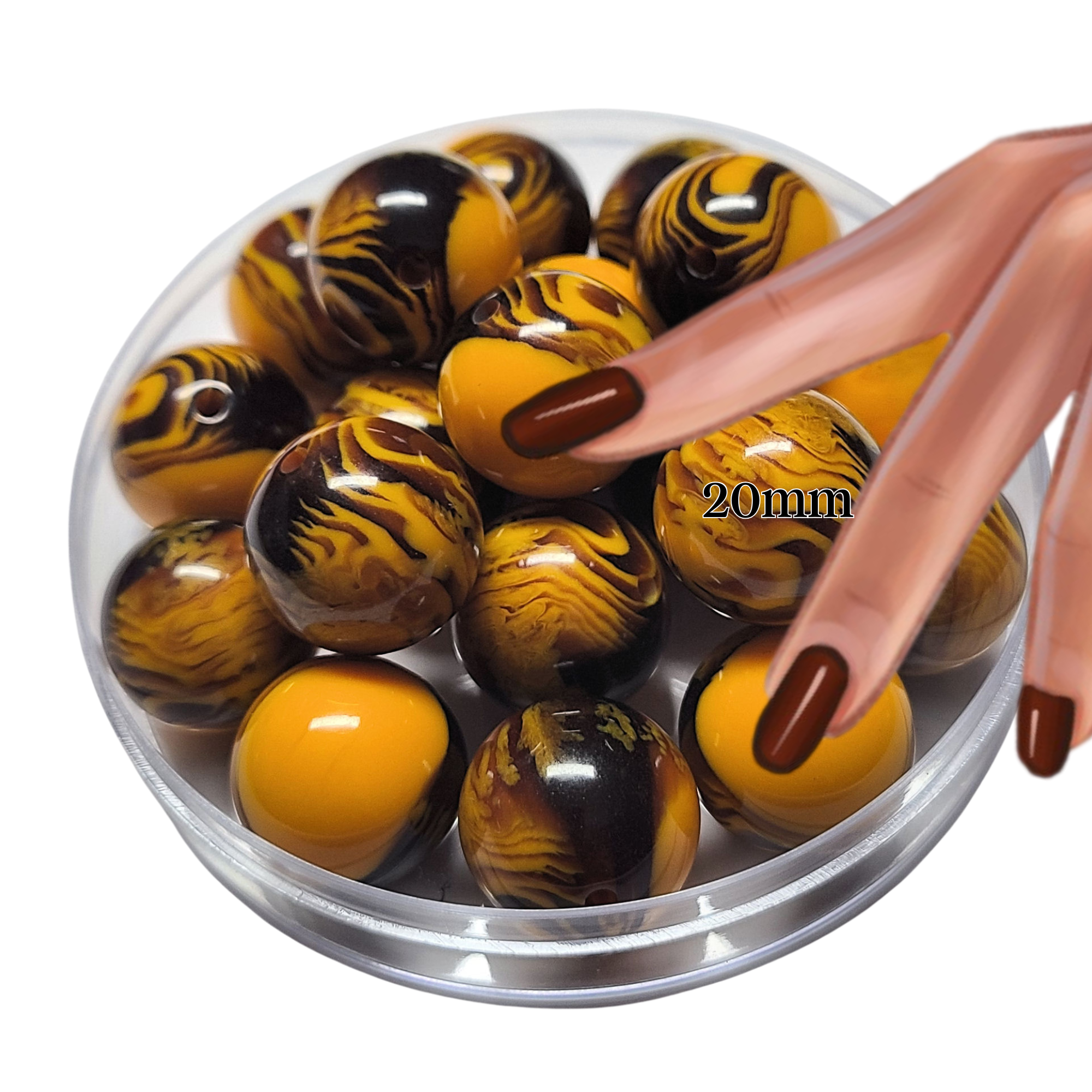 ARTSHOP Boules 20MM 78 perle orange strié x1 acrylique