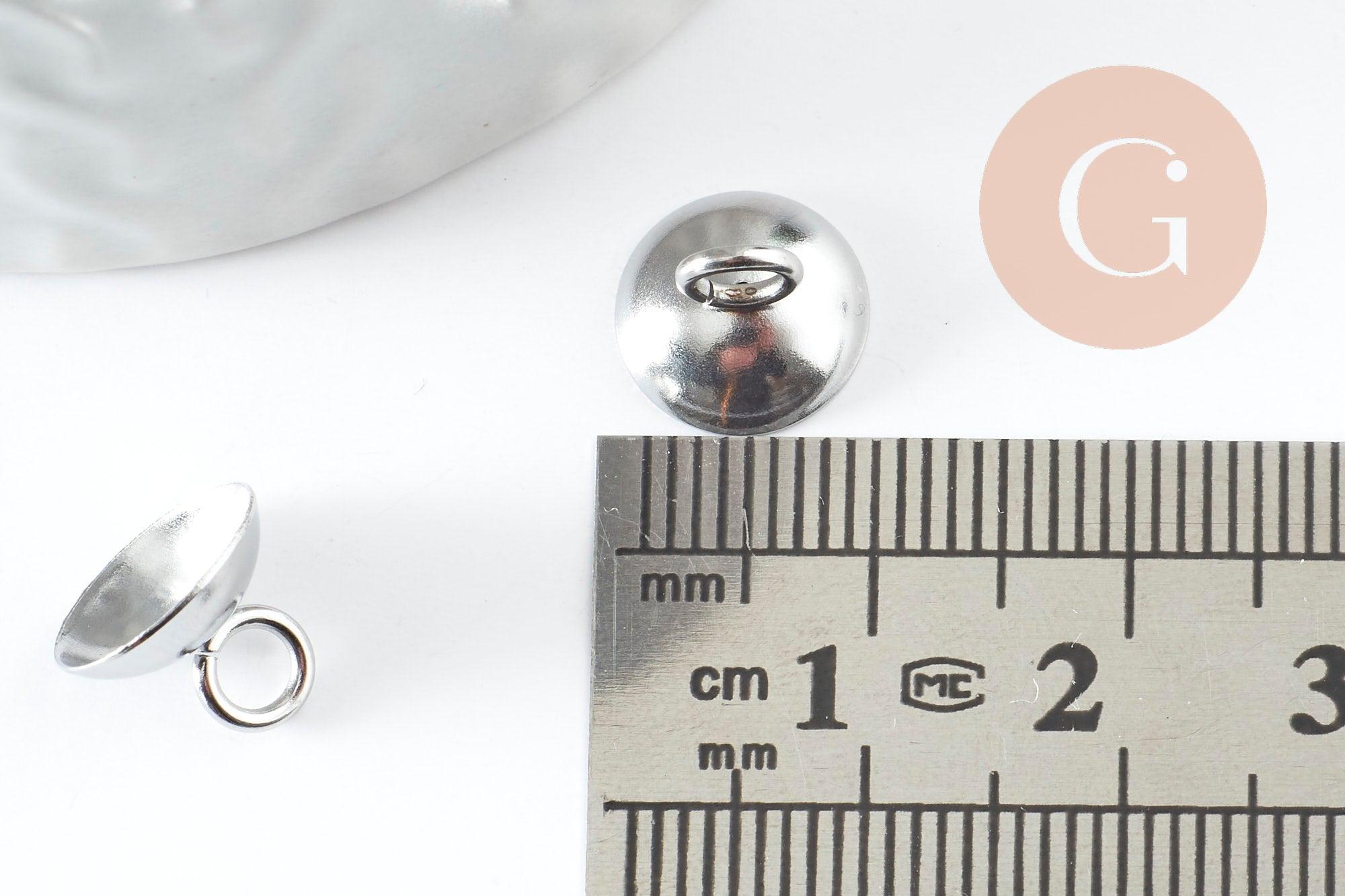 Gingerlily Bélière coupelle acier platine 7x10 mm x5