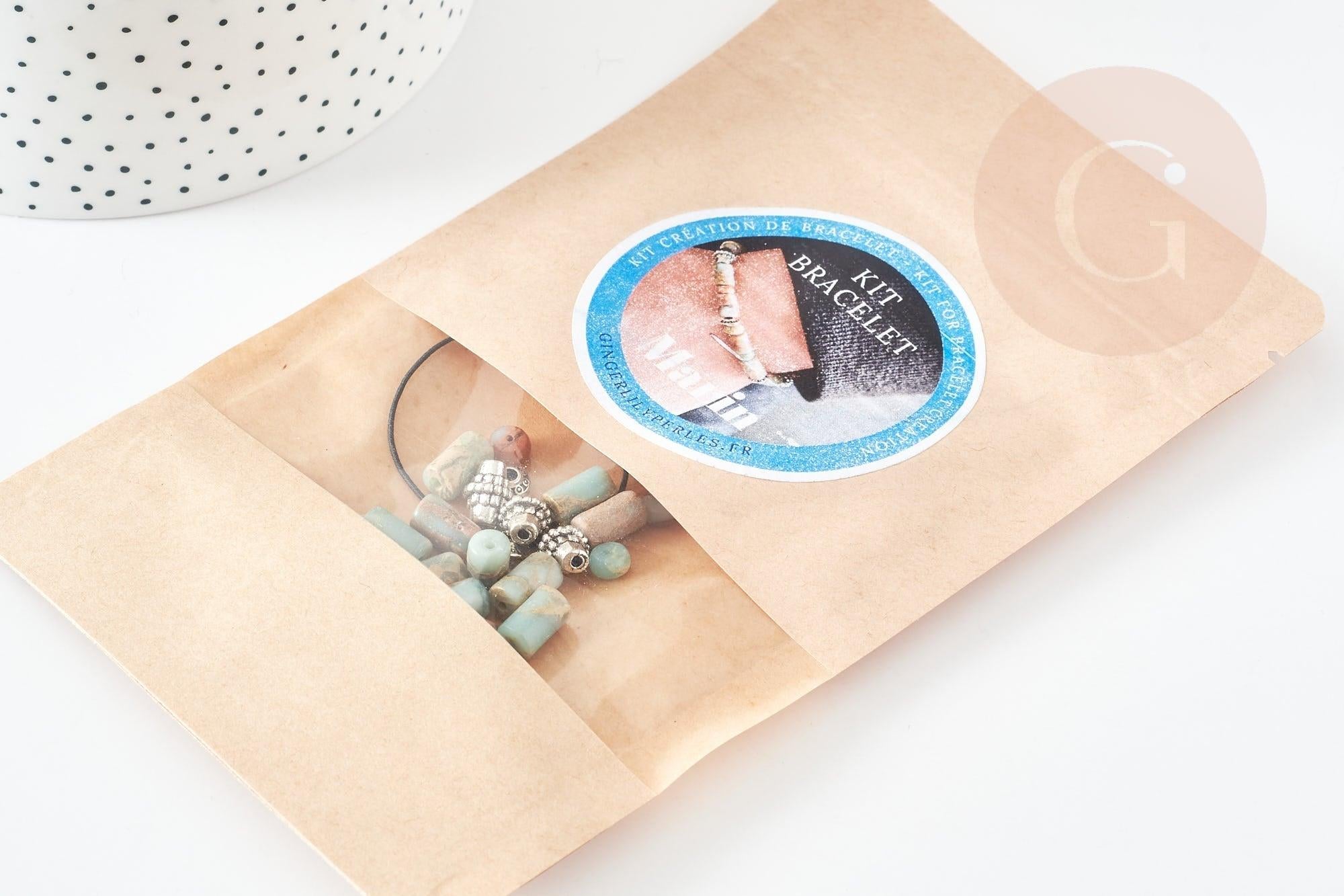 Gingerlily Kits bracelet homme jaspe marin 1 kit