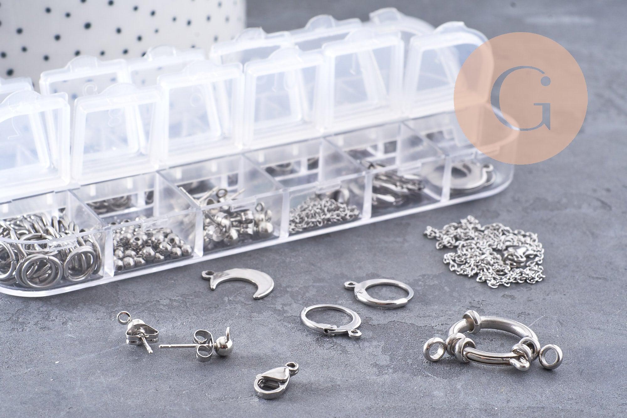 Gingerlily G10142 kit bijoux acier doré boîte 12 types