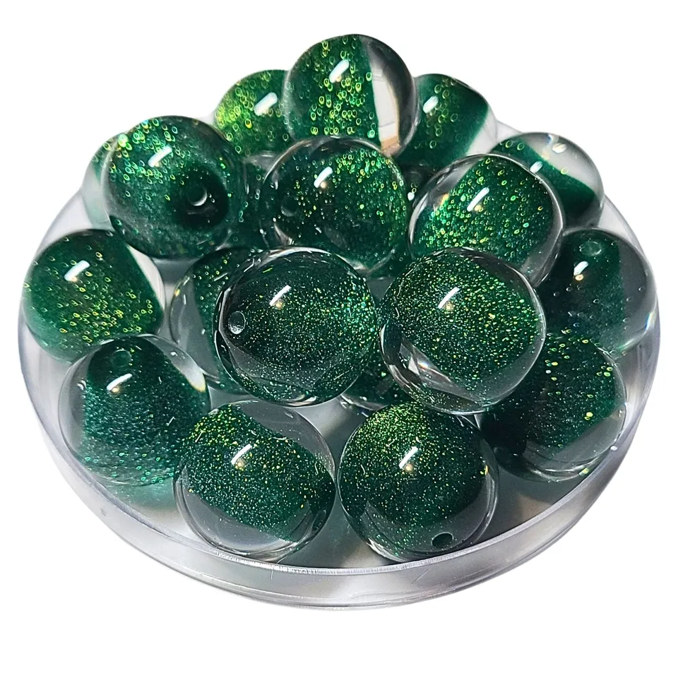 ARTSHOP 299 boules glitter émeraude perles 20mm x1