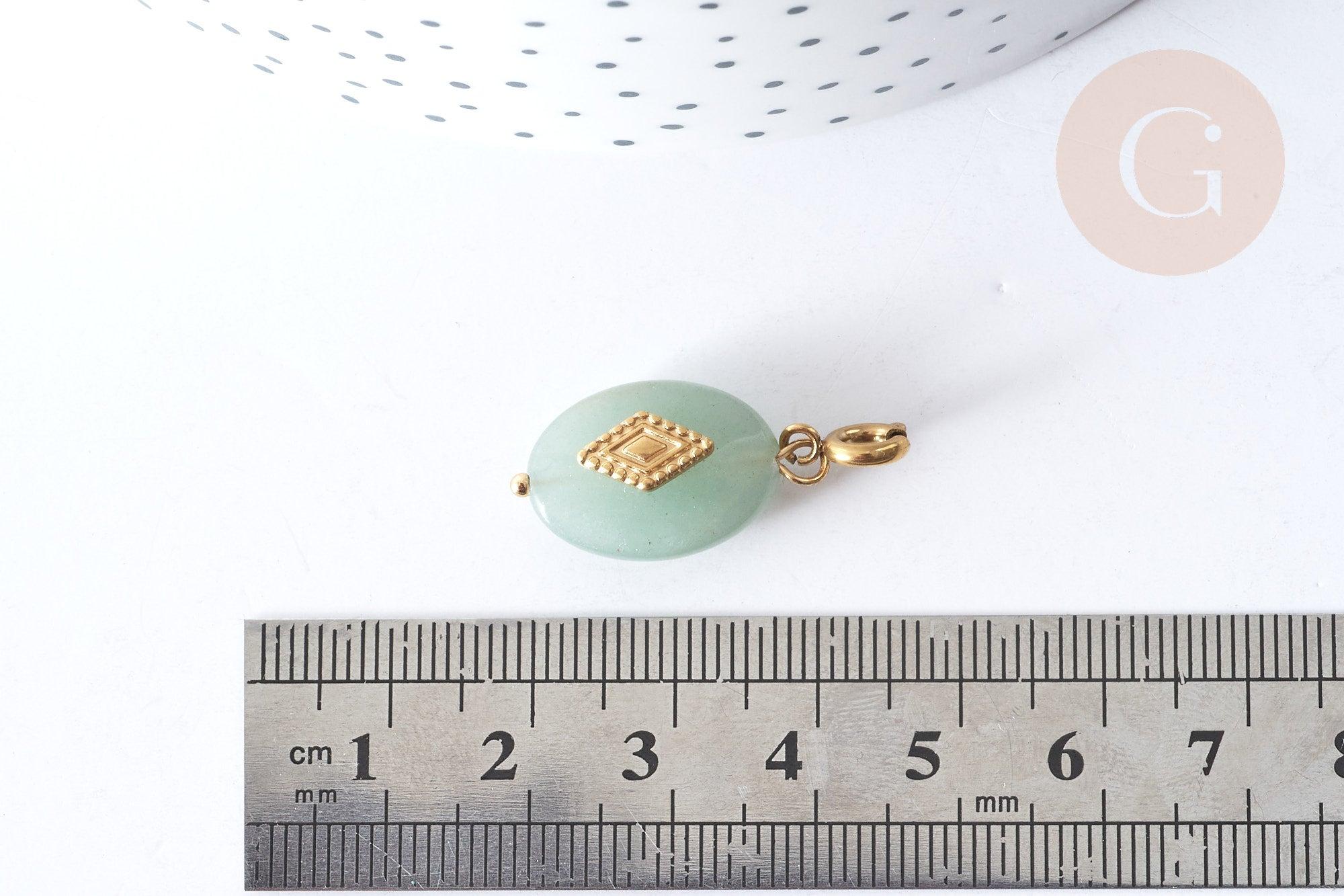 Gingerlily Pendentif amulette G7626 goutte aventurine 29mm x1