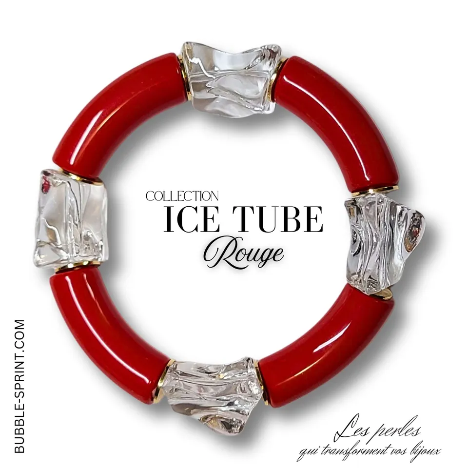 ARTSHOP ICE TUBE bracelet rouge 12mm kit ou monté