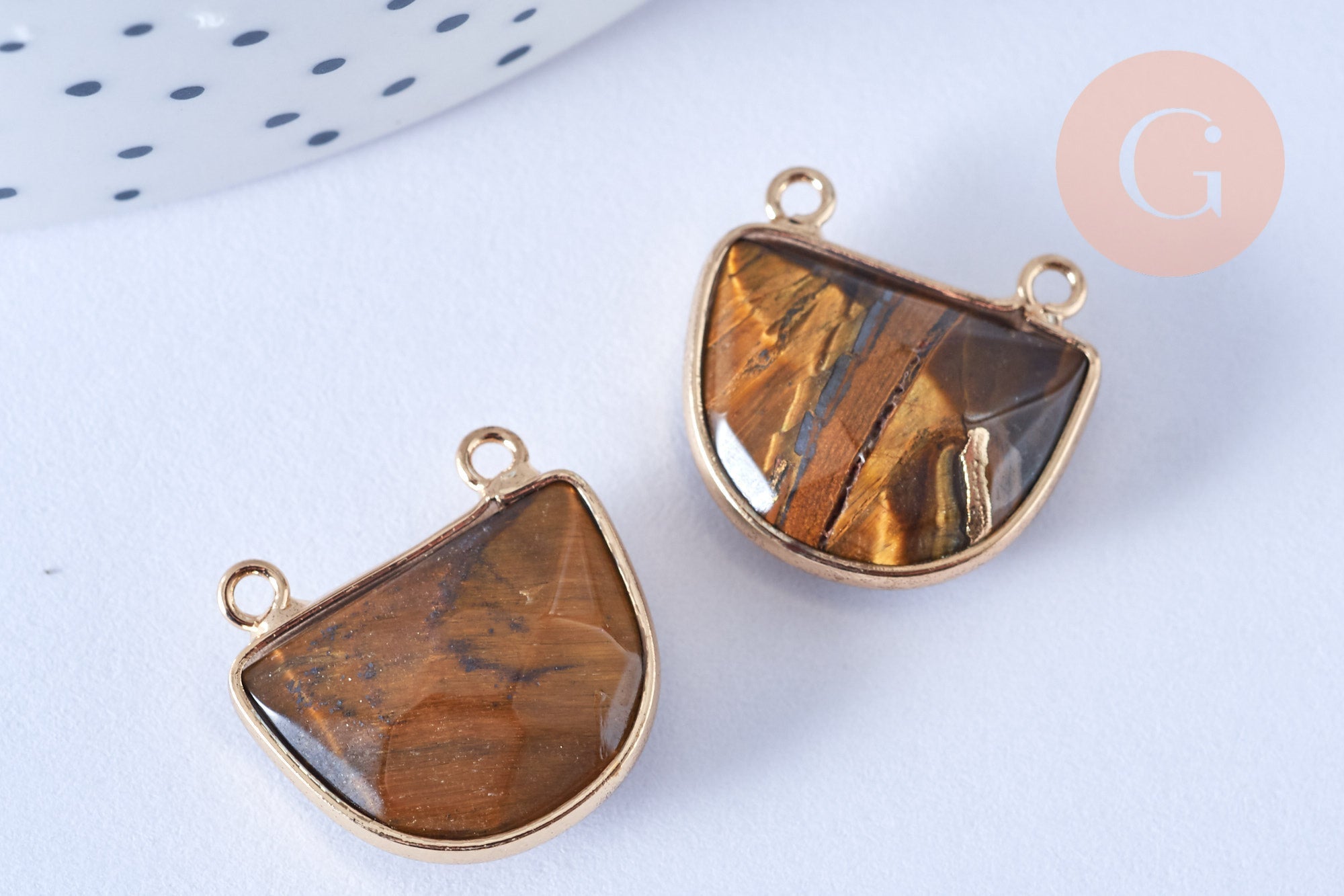 Gingerlily Pendentifs G6697 pendentif œil de tigre 18mm x1