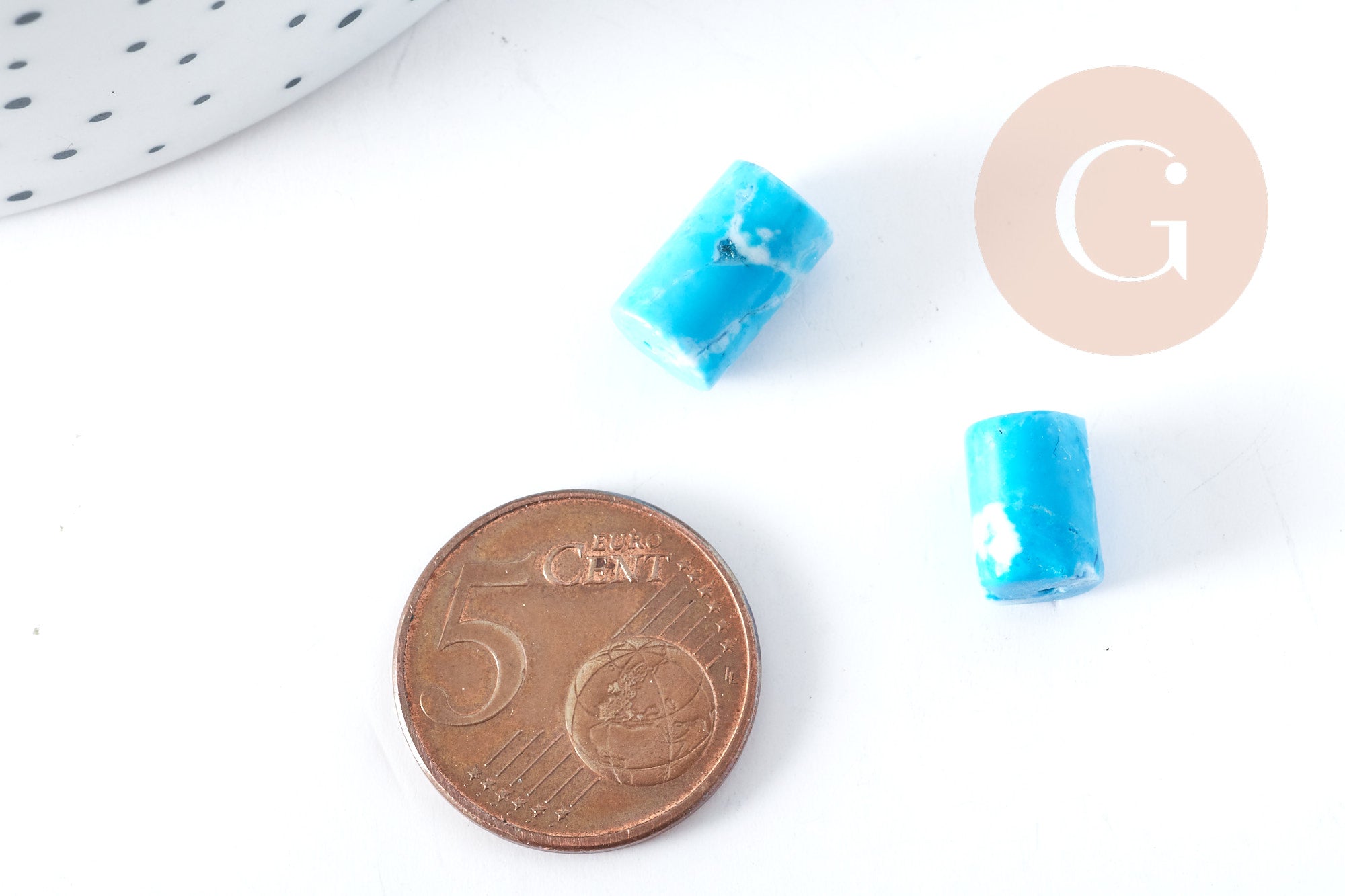 Gingerlily Howlite perles tube turquoise 10x7mm x5