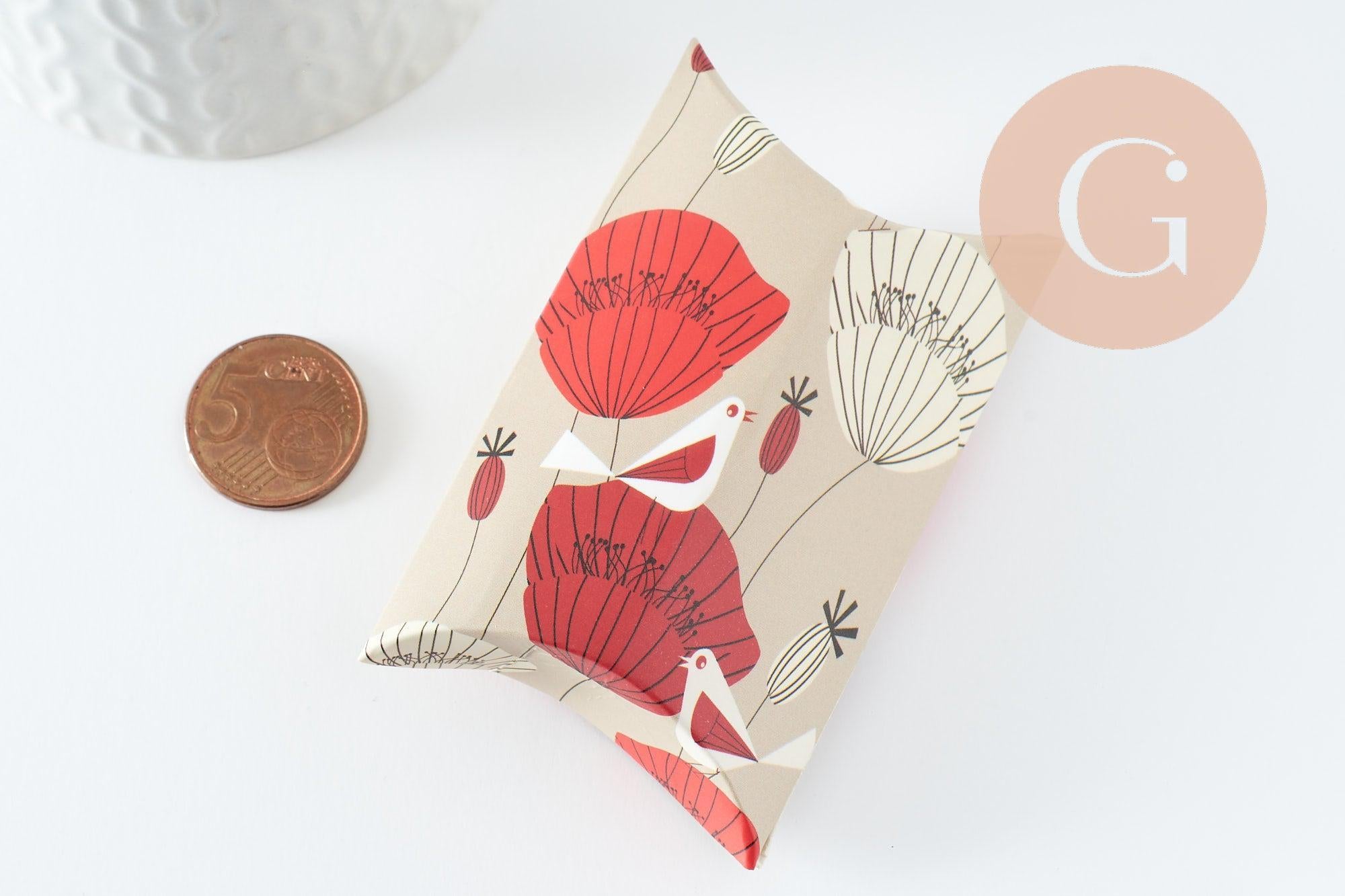Gingerlily Pochette carton G9476 coquelicots 9,5cm x10
