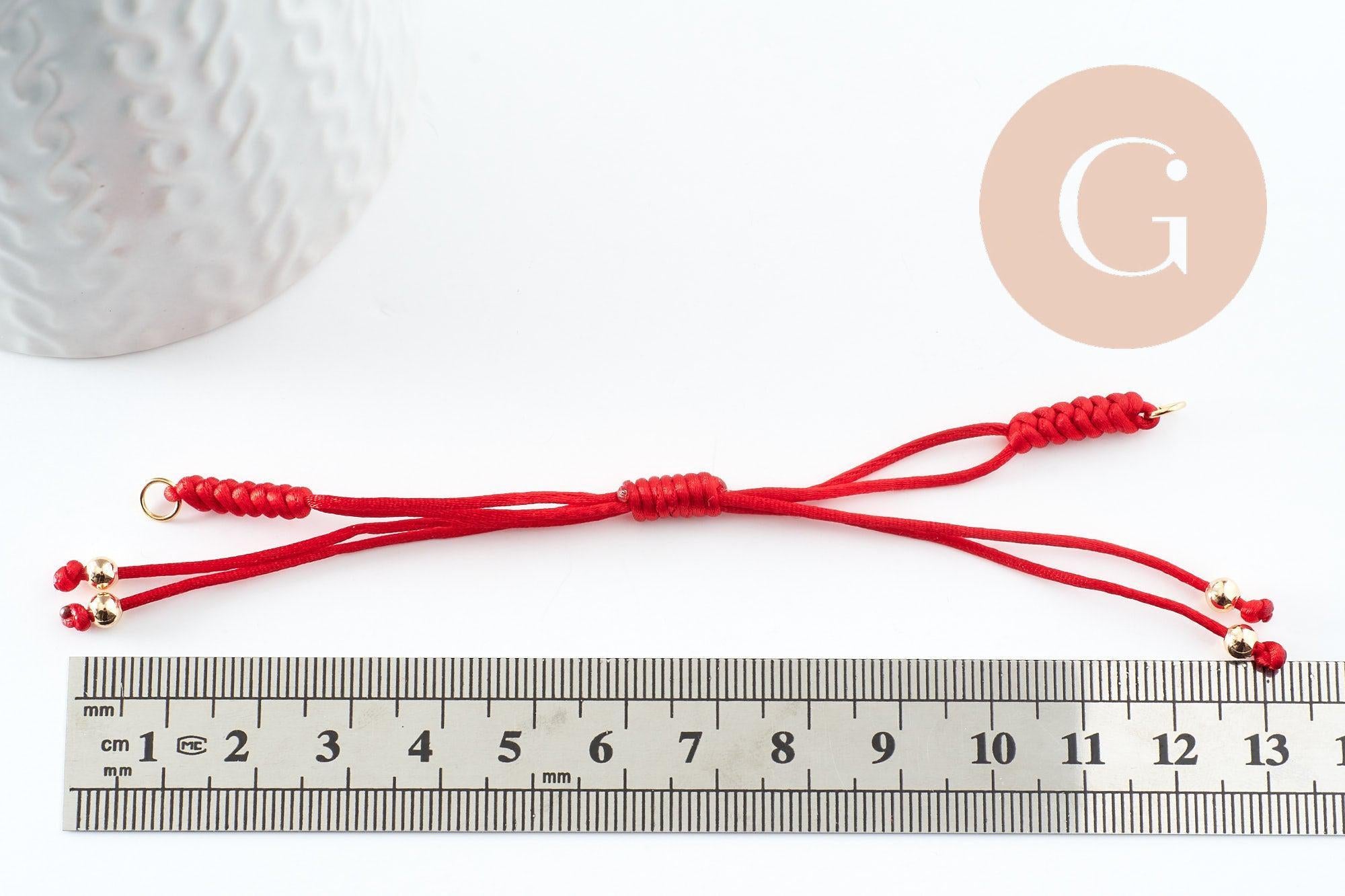 Gingerlily G9575 bracelet cordon polyester réglable rouge 24,5cm