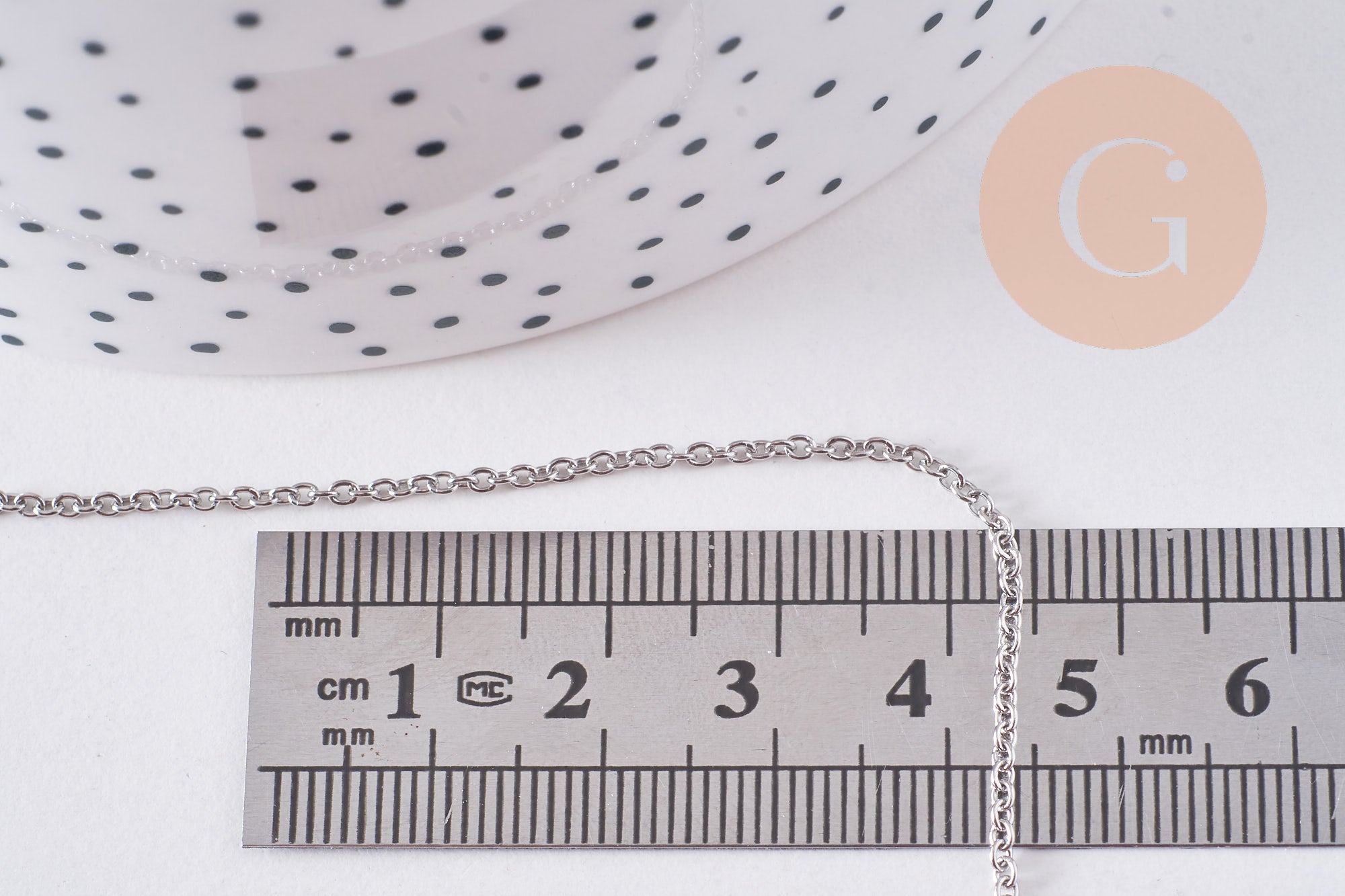 Gingerlily G10678 chaîne forçat inox platine 2mm 1m