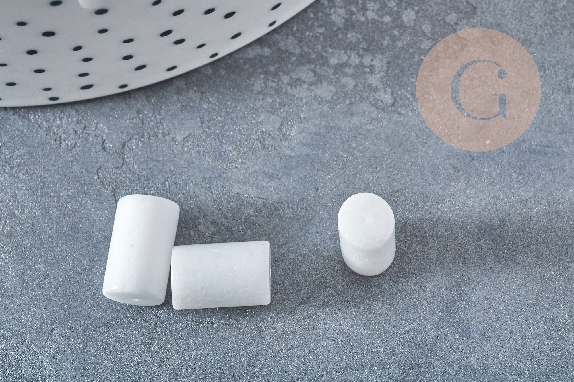 Gingerlily Quartz Neige Perles tube 12x7mm x10 blanc