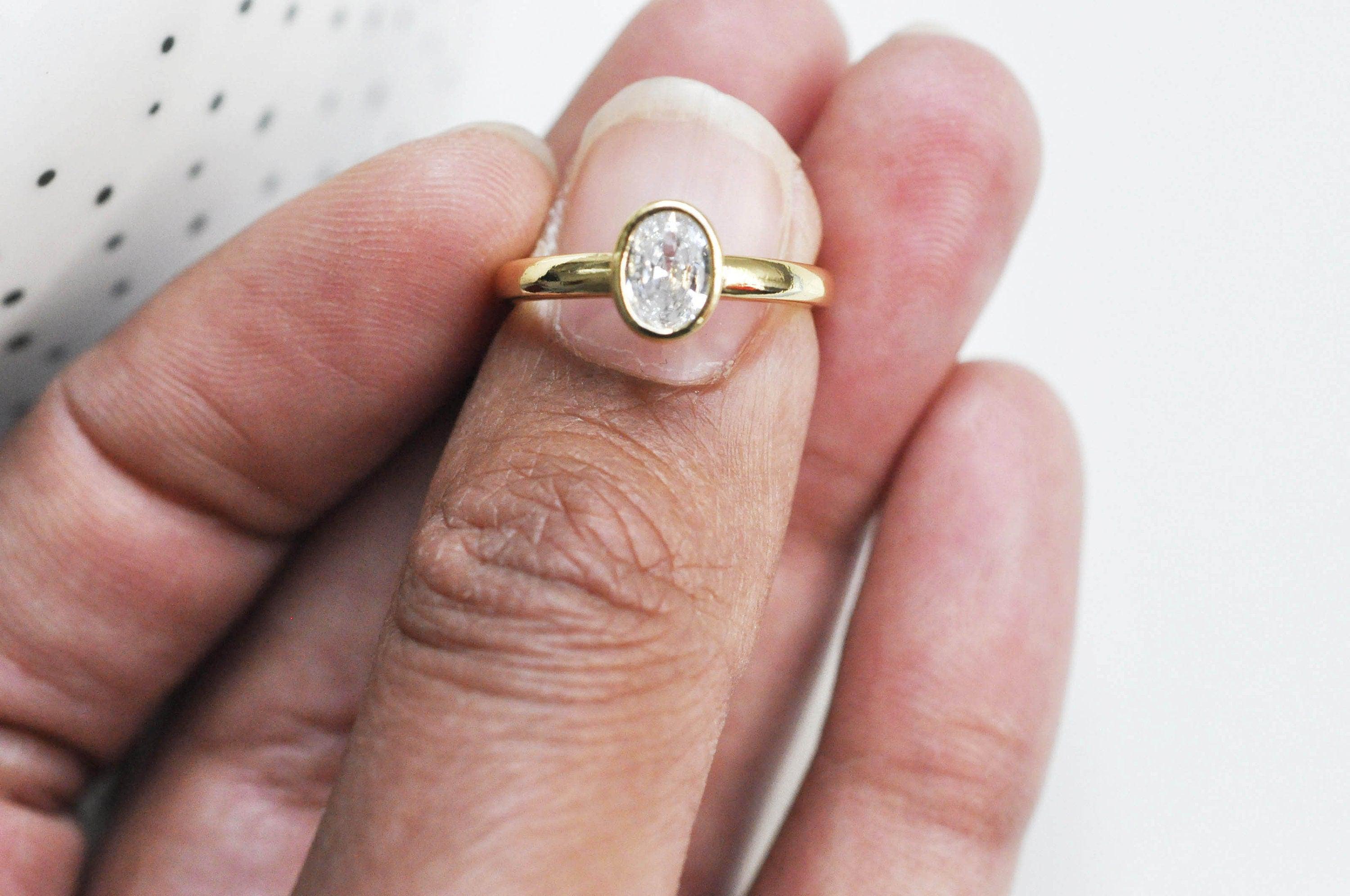 Gingerlily Apprêts G3455 bague réglable zircon doré 17mm