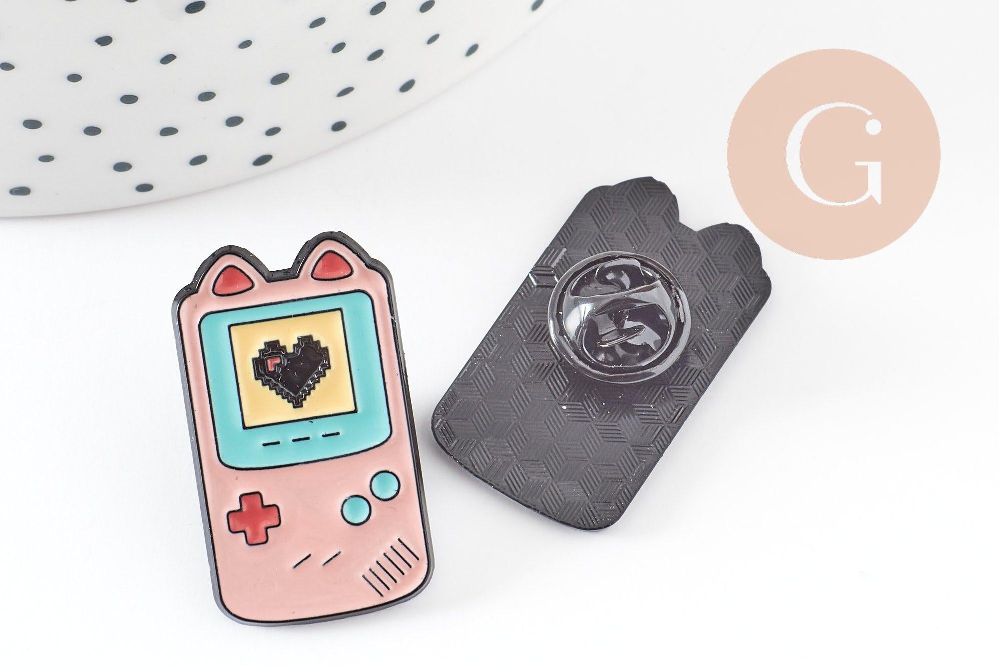 Gingerlily Broches G9311 pins console jeux vidéo doré rose 30mm