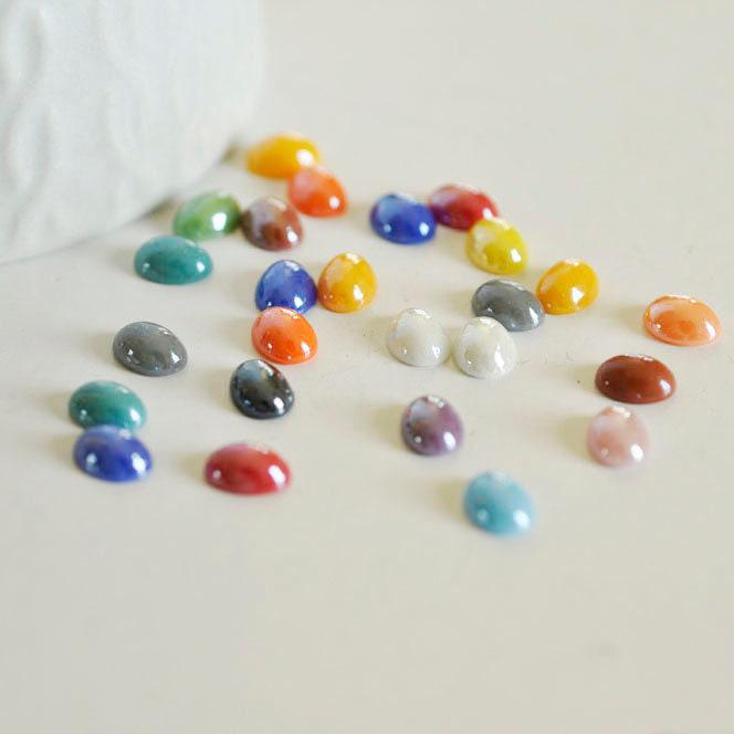 Gingerlily Porcelaine G1375 cabochon ovale 8x6mm irisé x10