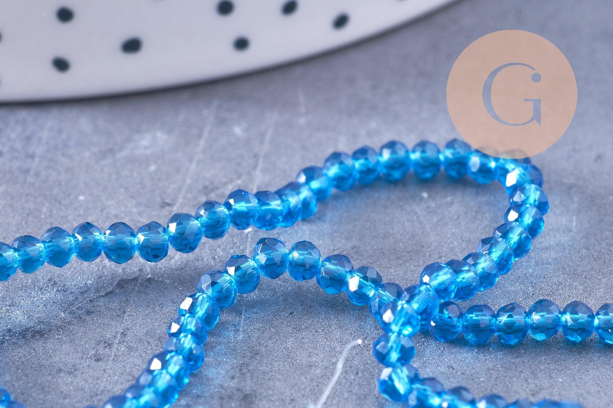 Gingerlily Perles abacus cristal turquoise 2.9mm fil 35cm