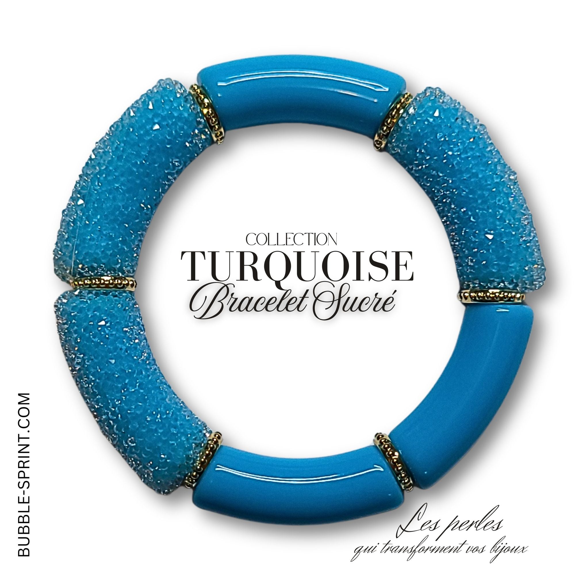 ARTSHOP Tubes Sucrés Tube incurvé 14mm turquoise x1