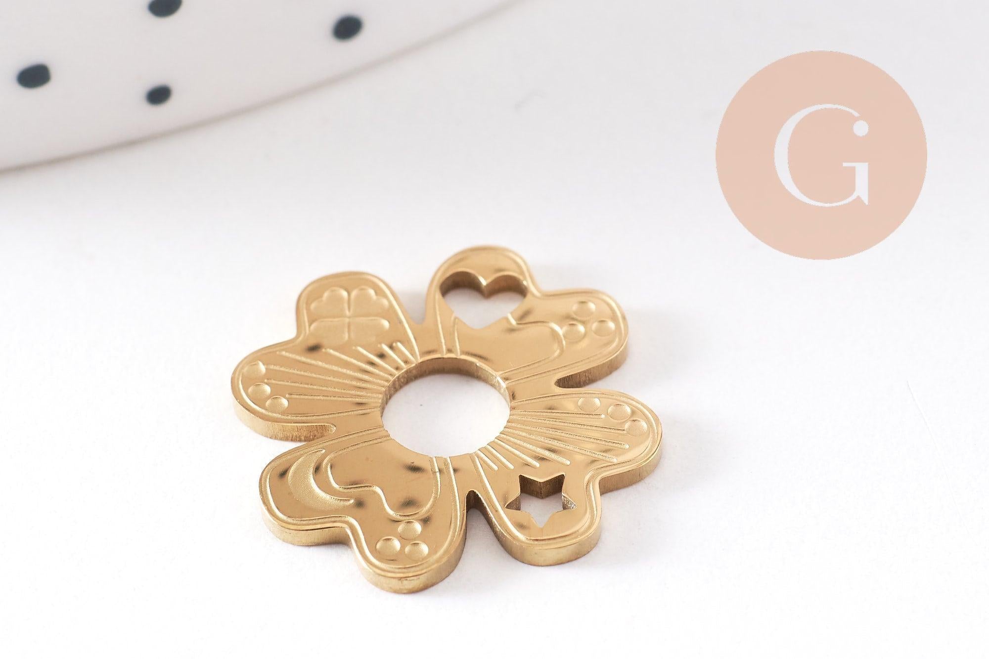 Gingerlily G10507 pendentif trèfle doré 17mm x1