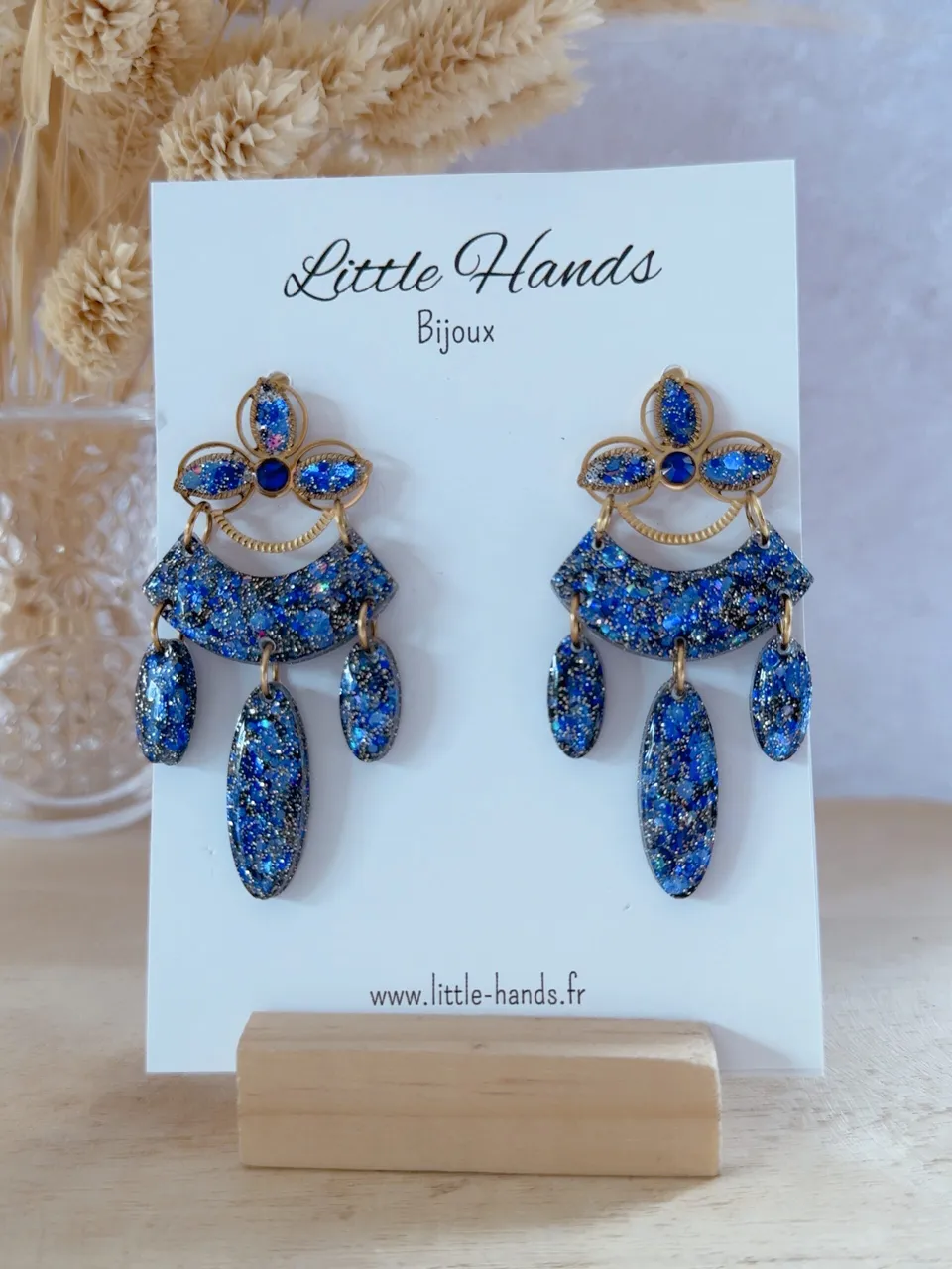 Little Hands Bijoux Naya boucles d'oreilles Blue Moon bleues