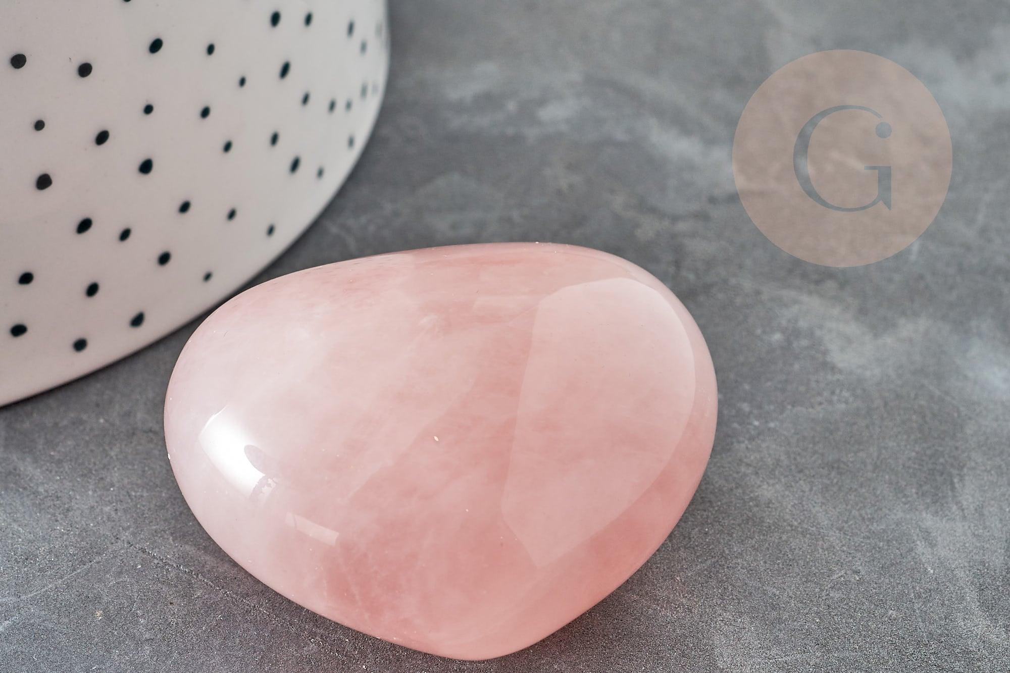 Gingerlily Pierres coeur quartz rose naturel 45 mm x1