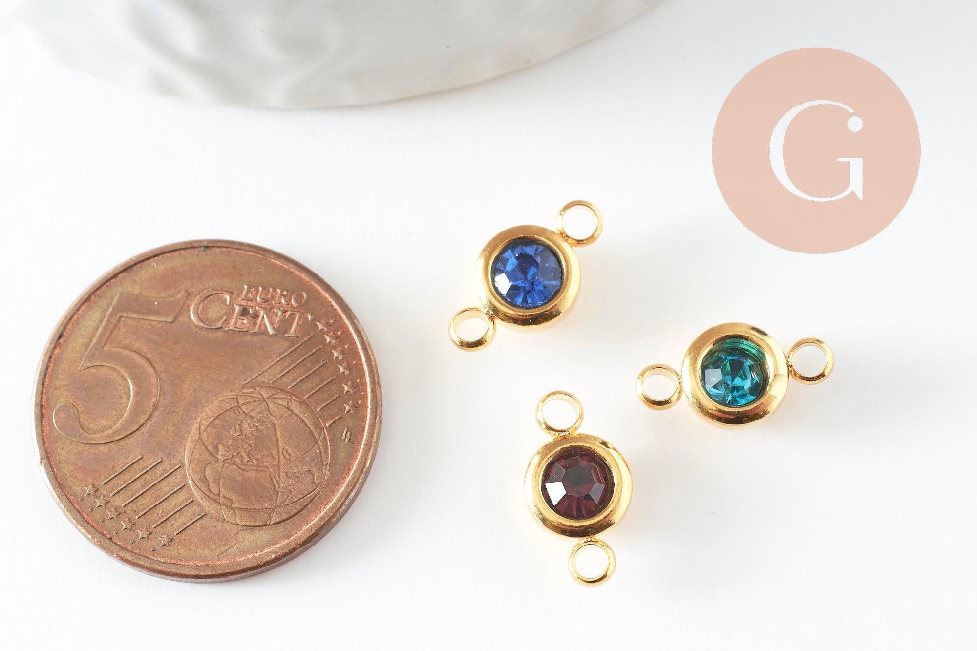 Gingerlily G9582 connecteur rond zircon doré 12mm noir