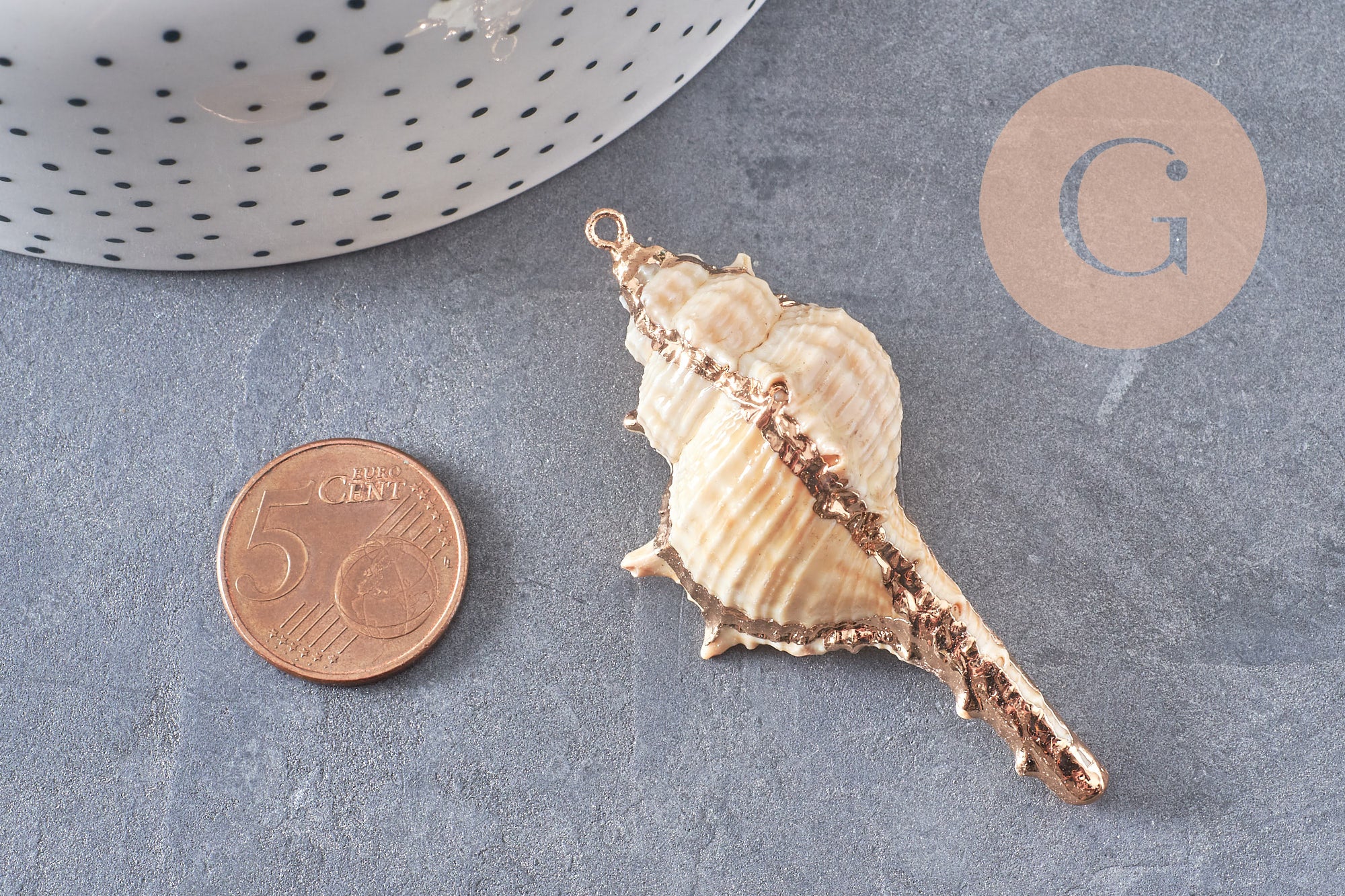 Gingerlily Pendentif coquillage G6465 pendentif doré 50-64 mm