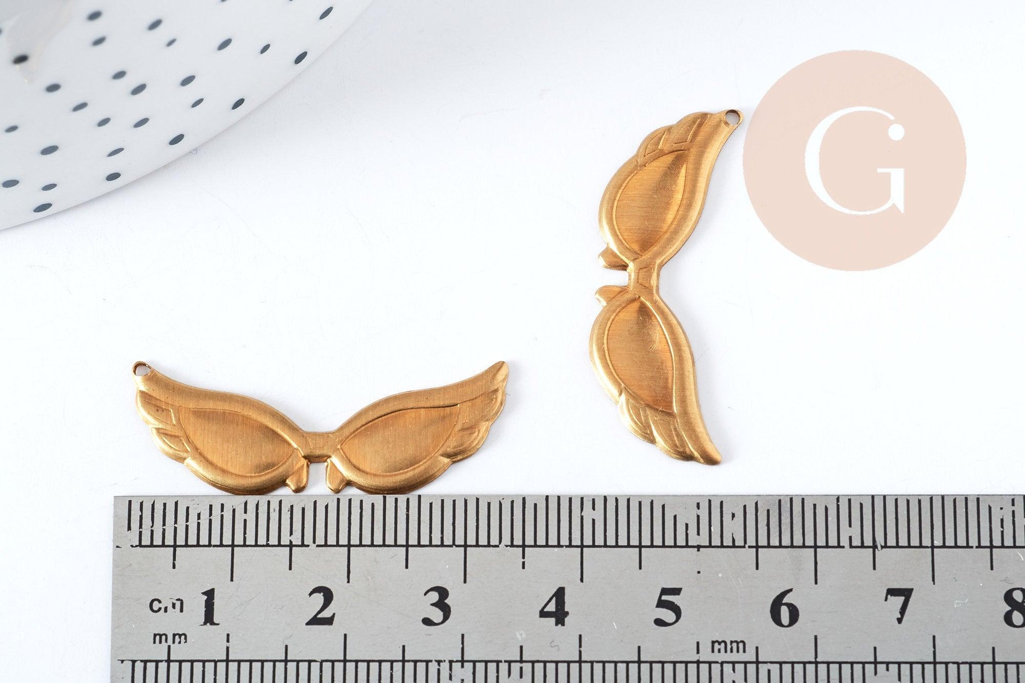 Gingerlily Pendentifs G8768 pendentif Ailes laiton brut 34mm