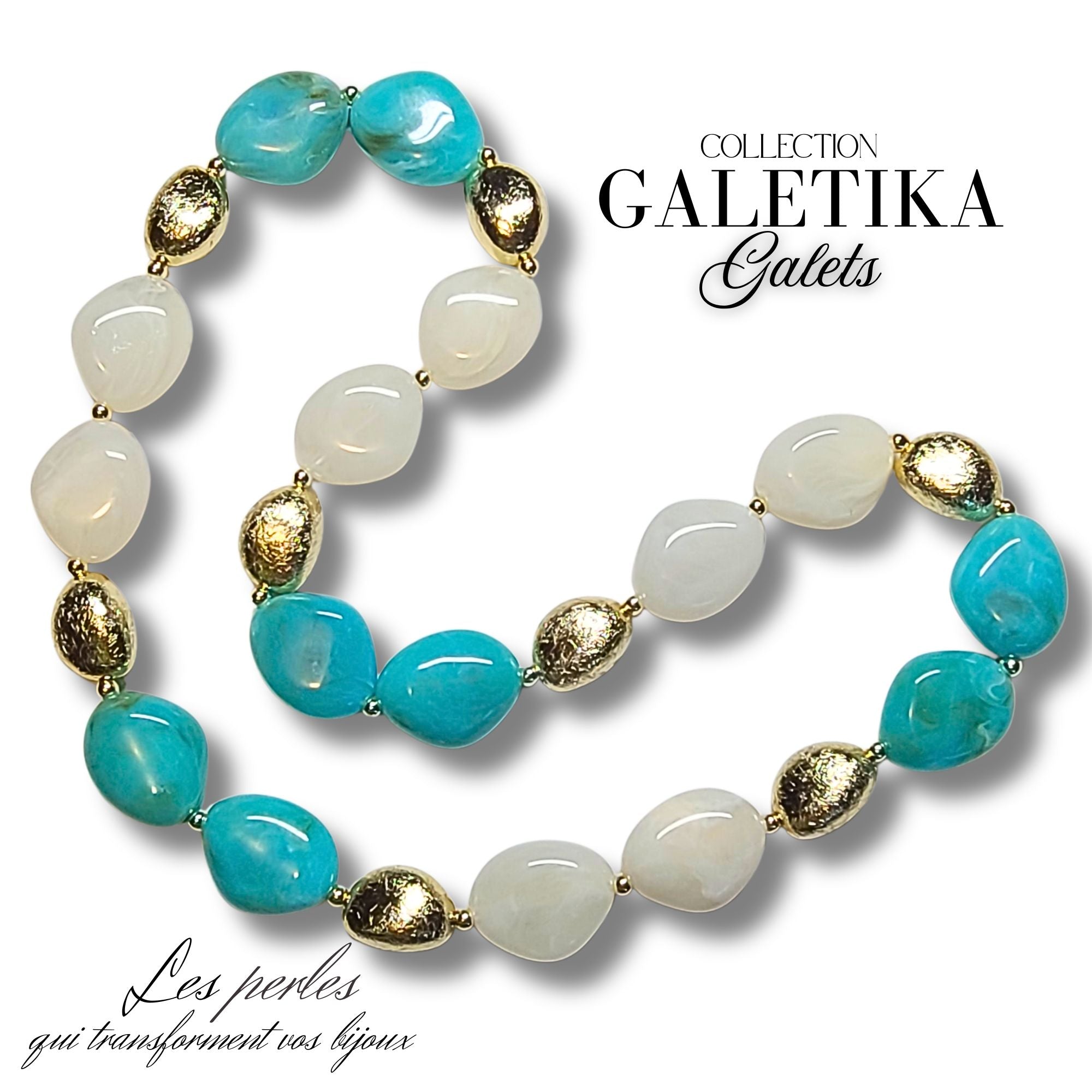ARTSHOP CCB CCB75D perle galet doré 18MM x1 perle