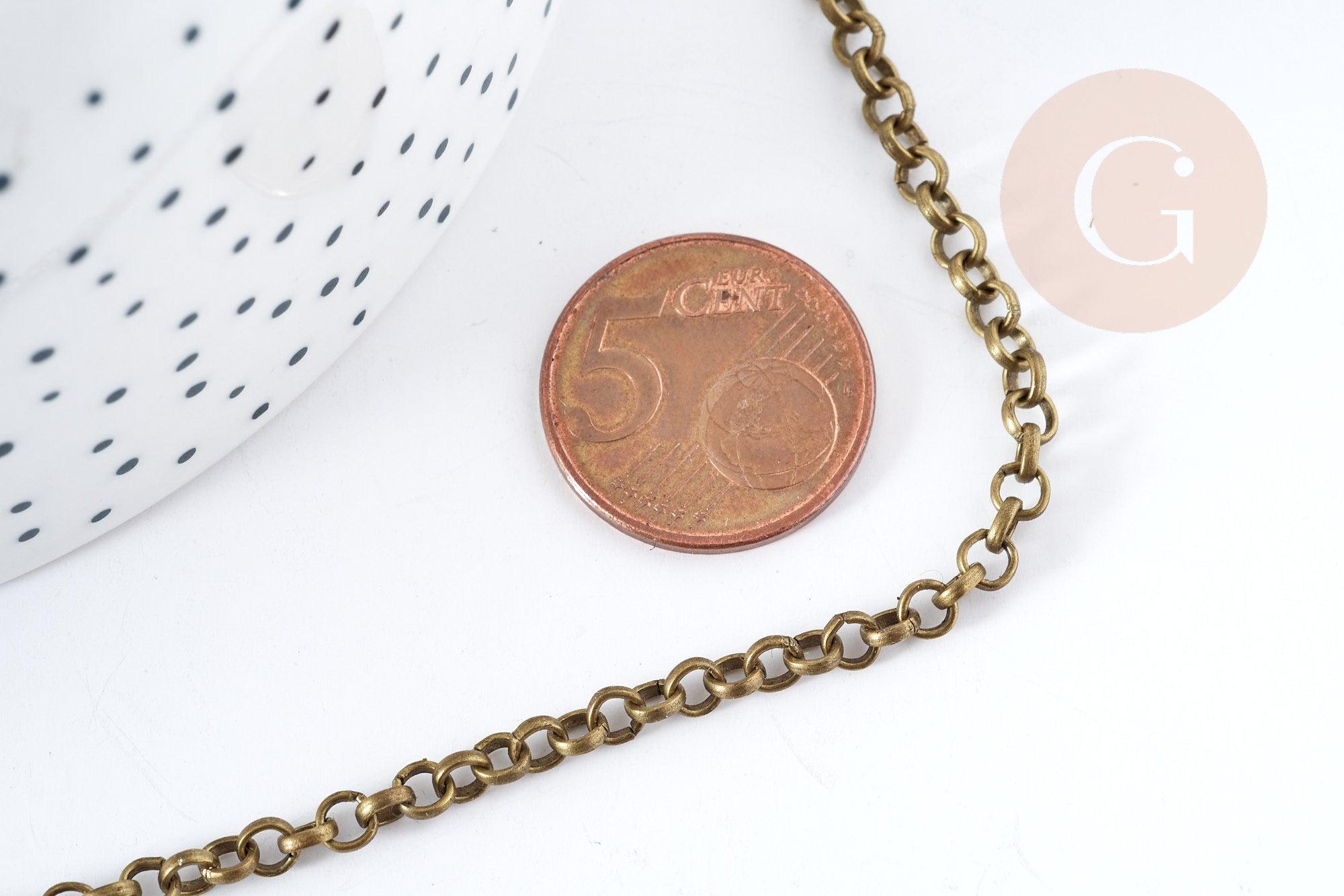 Gingerlily Chaînes G8565 chaîne rolo bronze 4mm 1m