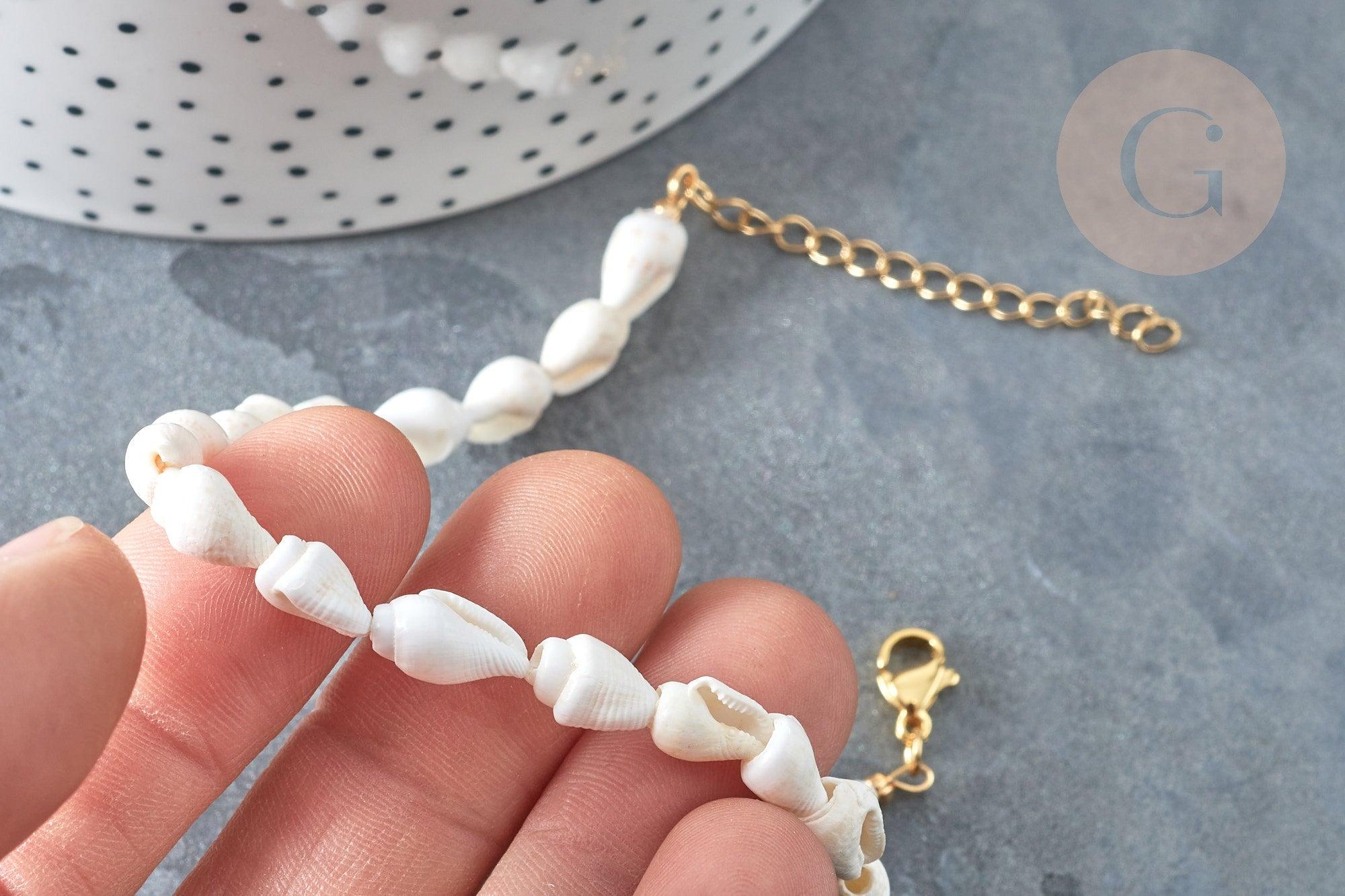 Gingerlily Pendentifs DIY G7803 bracelet coquillage blanc 19,5cm
