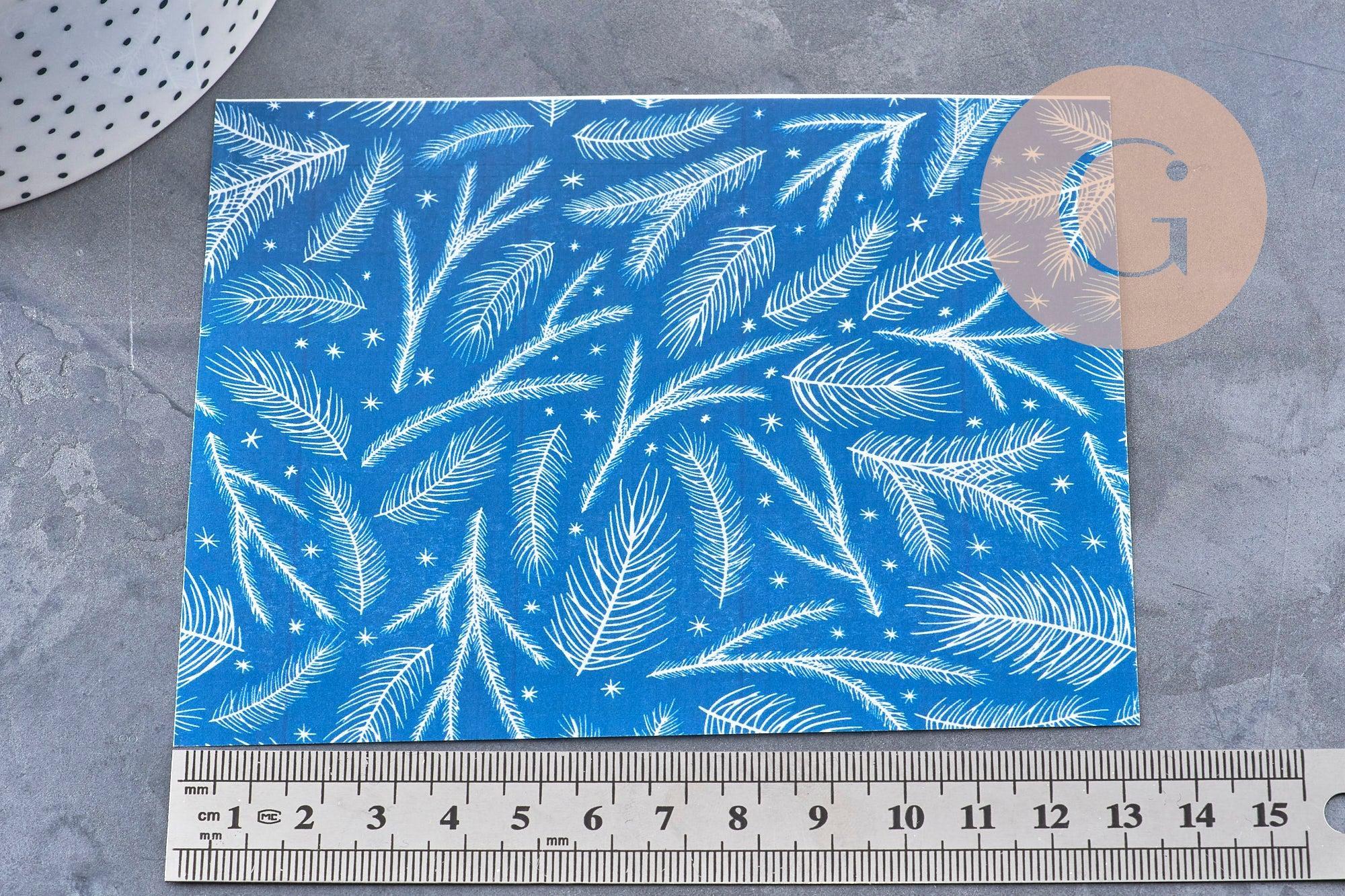 Gingerlily Pâte polymère G11011 feuille transfert hiver bleu 14x10 cm x1