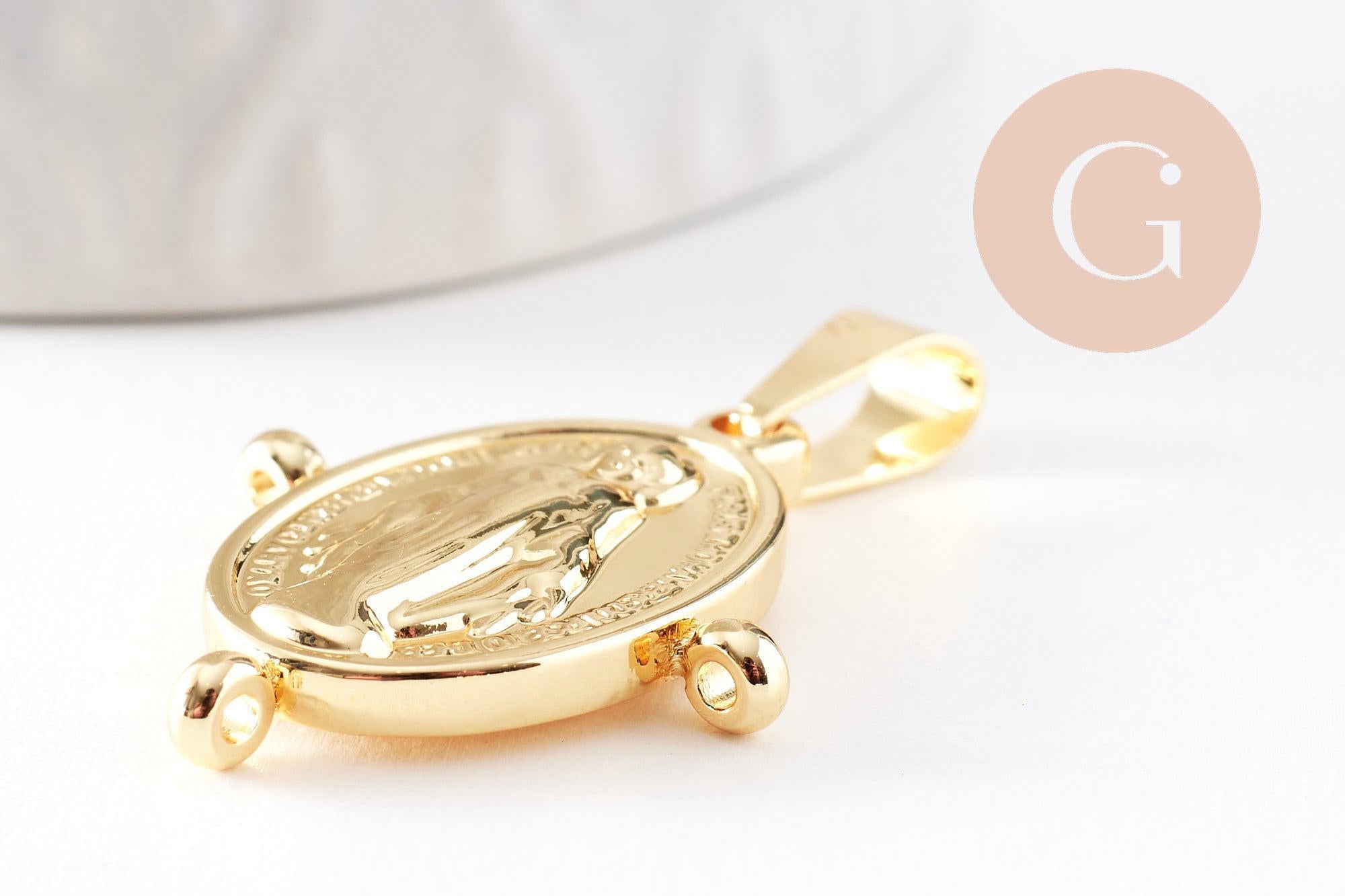 Gingerlily G9937 pendentif vierge acier doré 30mm