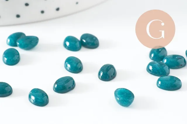 Gingerlily Cabochon ovale G10123 jade turquoise 8x6mm x1