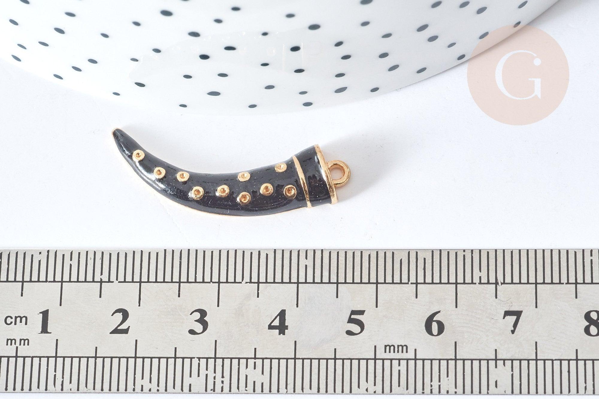 Gingerlily Perles Pendentifs DIY breloque corne G8089 rouge 28mm